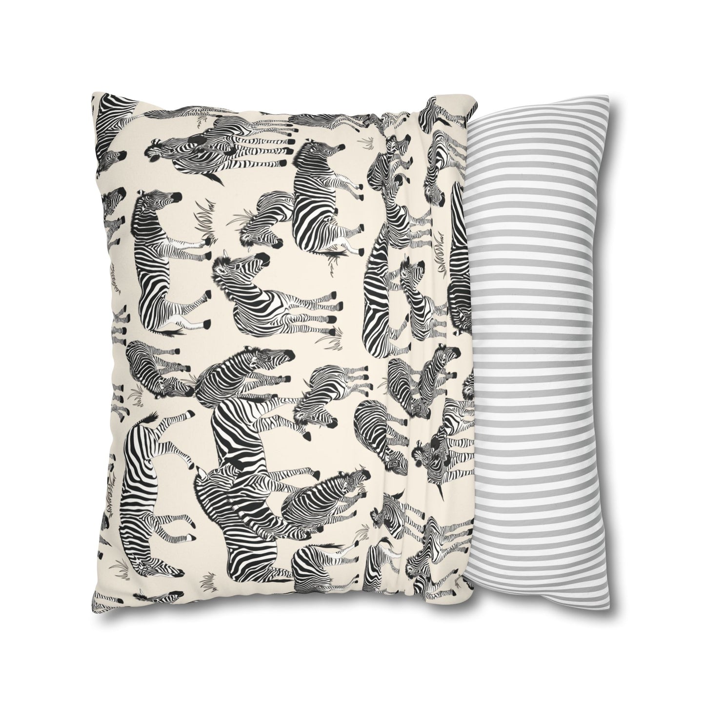 Zebra Herd Lux Faux Suede Throw Pillow Cover – 18" x 18" & 20" x 20"