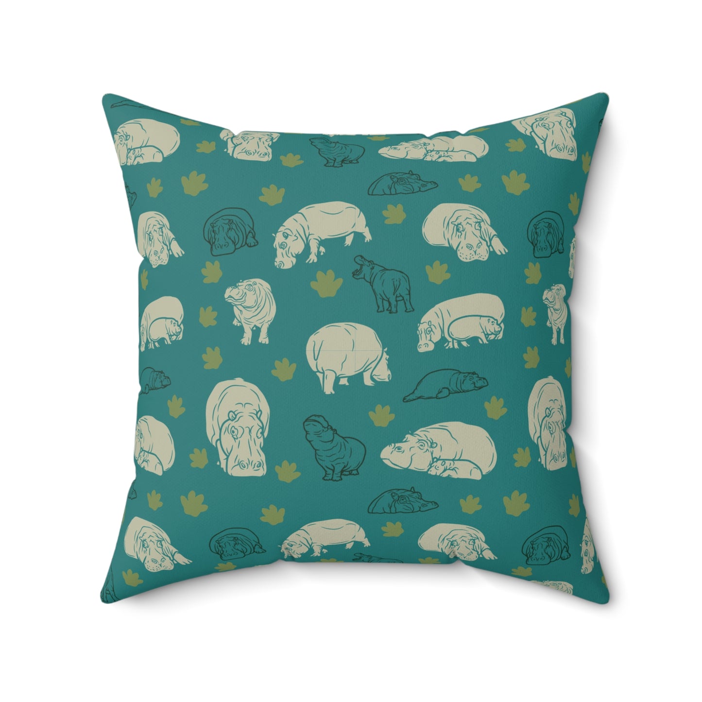 Hippo Pod Lux Faux Suede Throw Pillow with Insert - 18" x 18", 20" x 20"