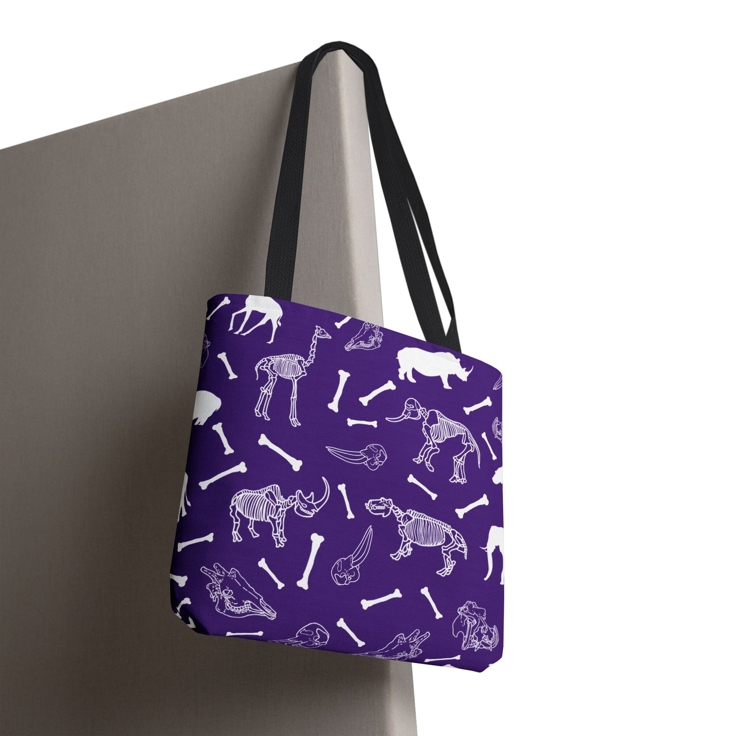 Whimsical Animal Skeletons Tote Bag (Purple), Perfect for Animal Lovers, Halloween, Eco-Friendly Bag, Gift for Pet Owners, Shopping Bag, Halloween Gift