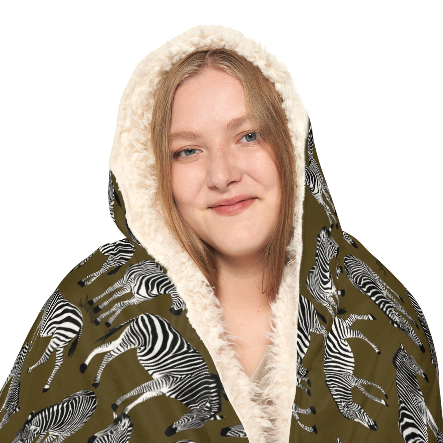 Zebra Herd Hooded Snuggle Blanket