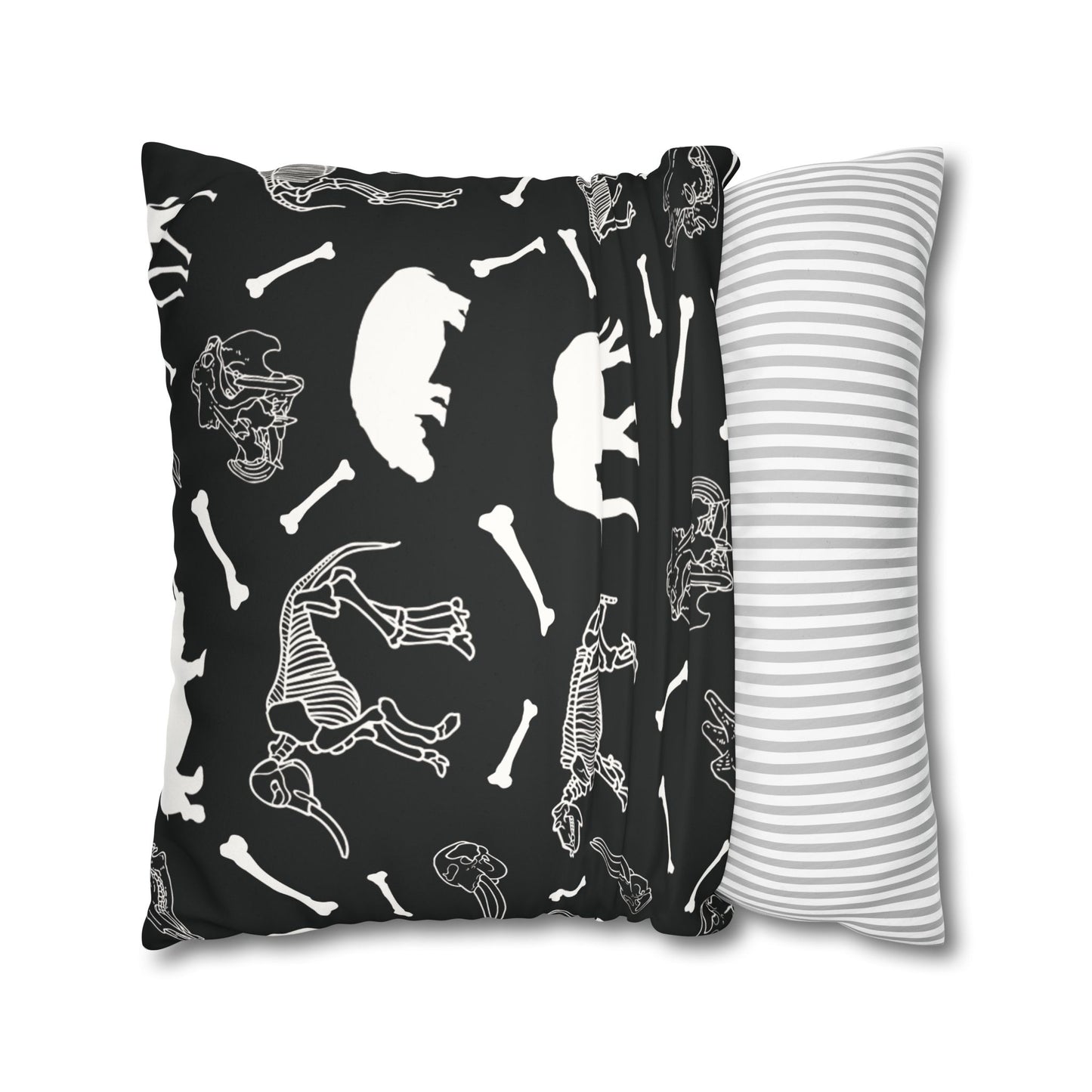 Animal Skeleton Lux Faux Suede Throw Pillow Cover – 18" x 18" & 20" x 20"