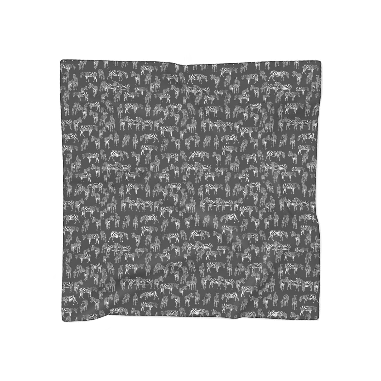 Zebra Herd Print Poly Scarf (Black), Stylish Scarf for Animal Lovers, Lightweight Fashion Accessory, Perfect Gift for Any Occasion