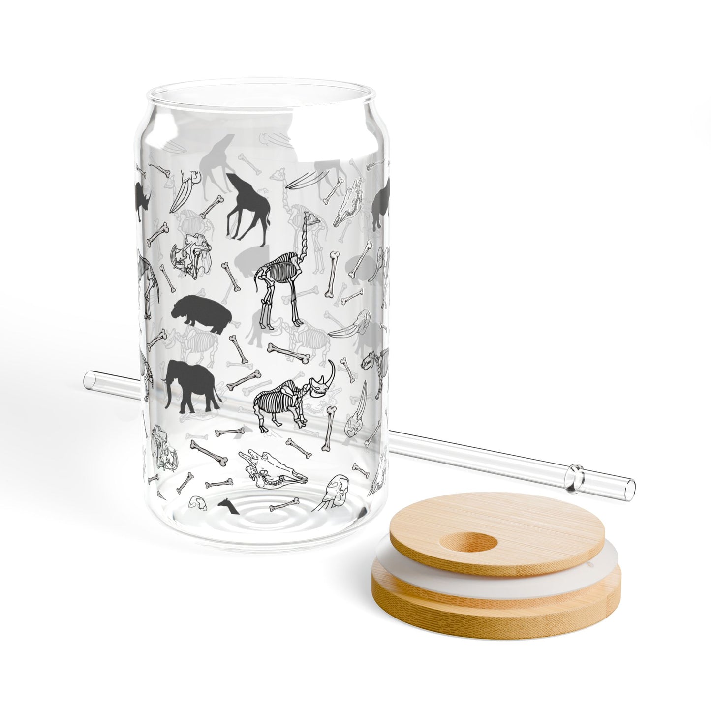 Animal Herbivore Skeleton Sipper Glass, Unique Drinkware for Nature Lovers, Eco-Friendly, Perfect for Gifts, Party Favor, Kids & Adults