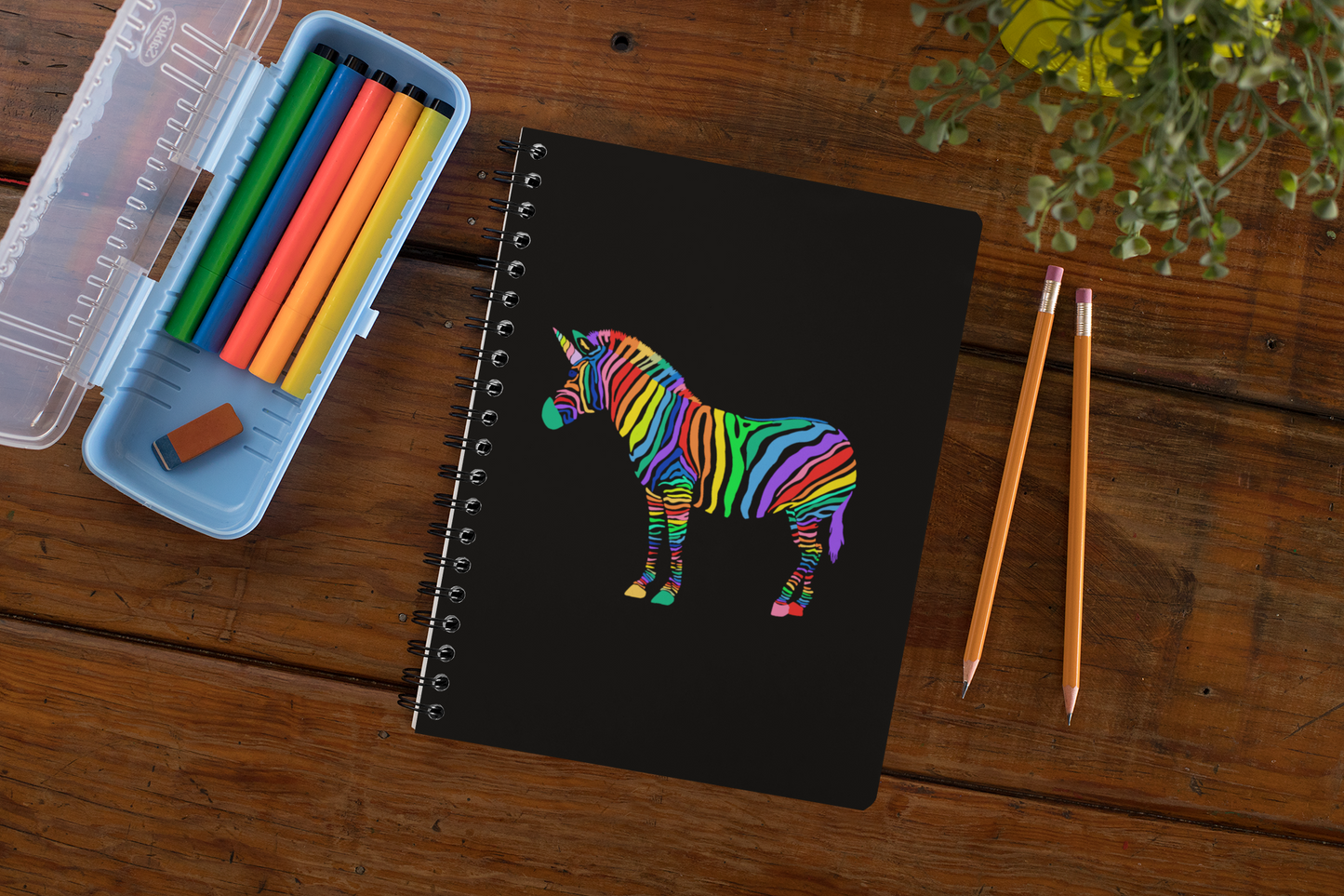 Rainbow Unicorn Zebra Hardcover Journal for Creative Minds, Gift for Artists, Writing, School, Journaling, Dreaming