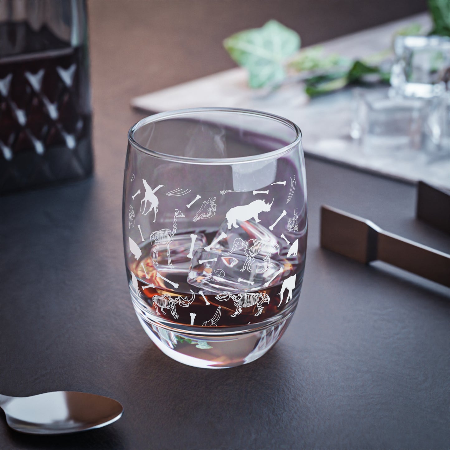 Animal Herbivore Skeleton -Themed Whiskey Glass, Unique Gift for Animal Lovers, Home Bar Decor, Perfect for Weddings, Birthdays, and Celebrations