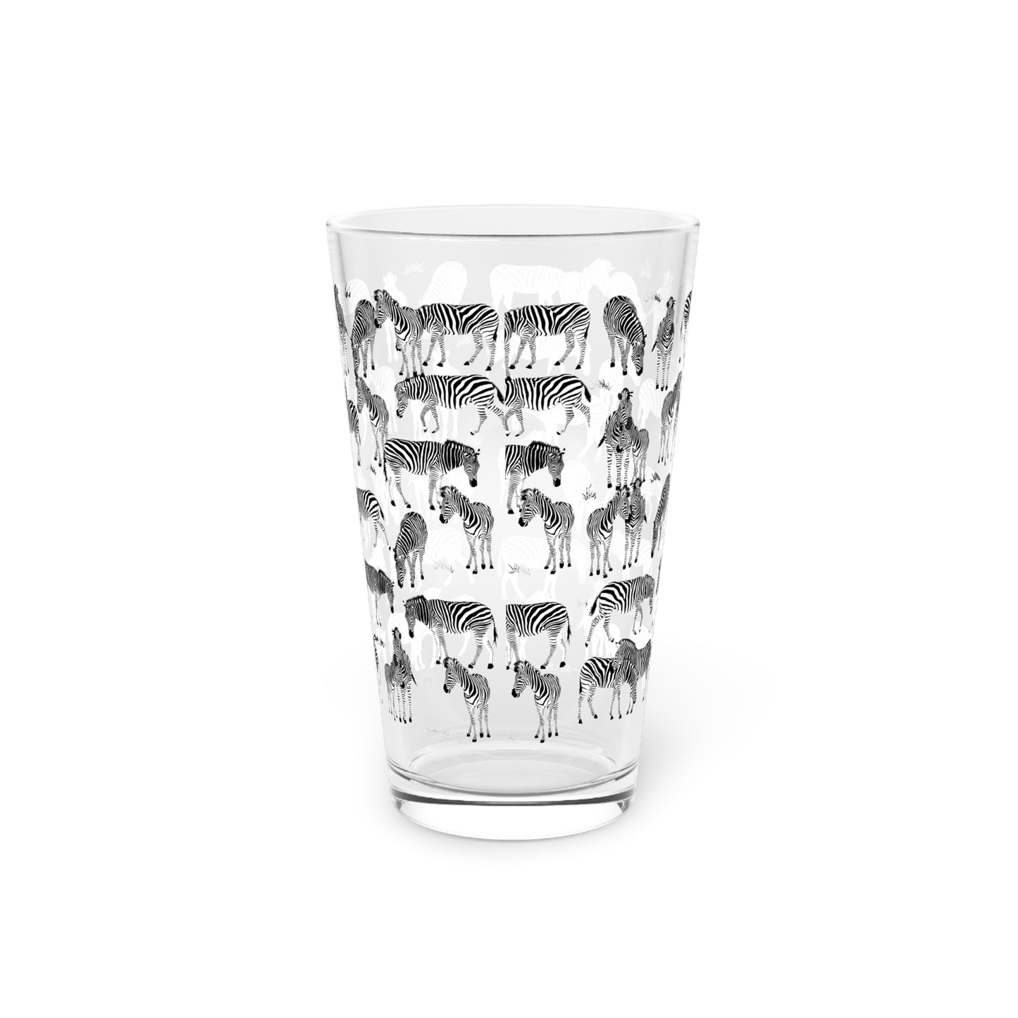 Zebra Print Pint Glass, 16oz Drinking Glass, Animal Lover Gift, Safari Decor, Unique Party Glassware, Gift for Him/Her