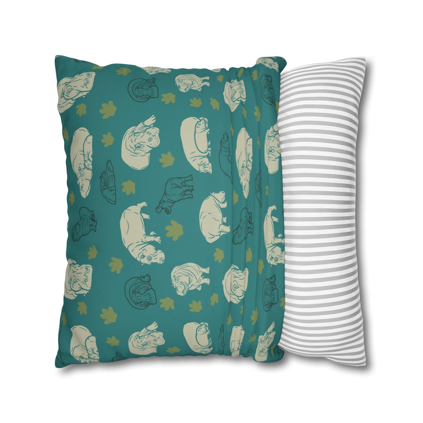 Hippo Pod Lux Faux Suede Throw Pillow Cover – 18" x 18" & 20" x 20"