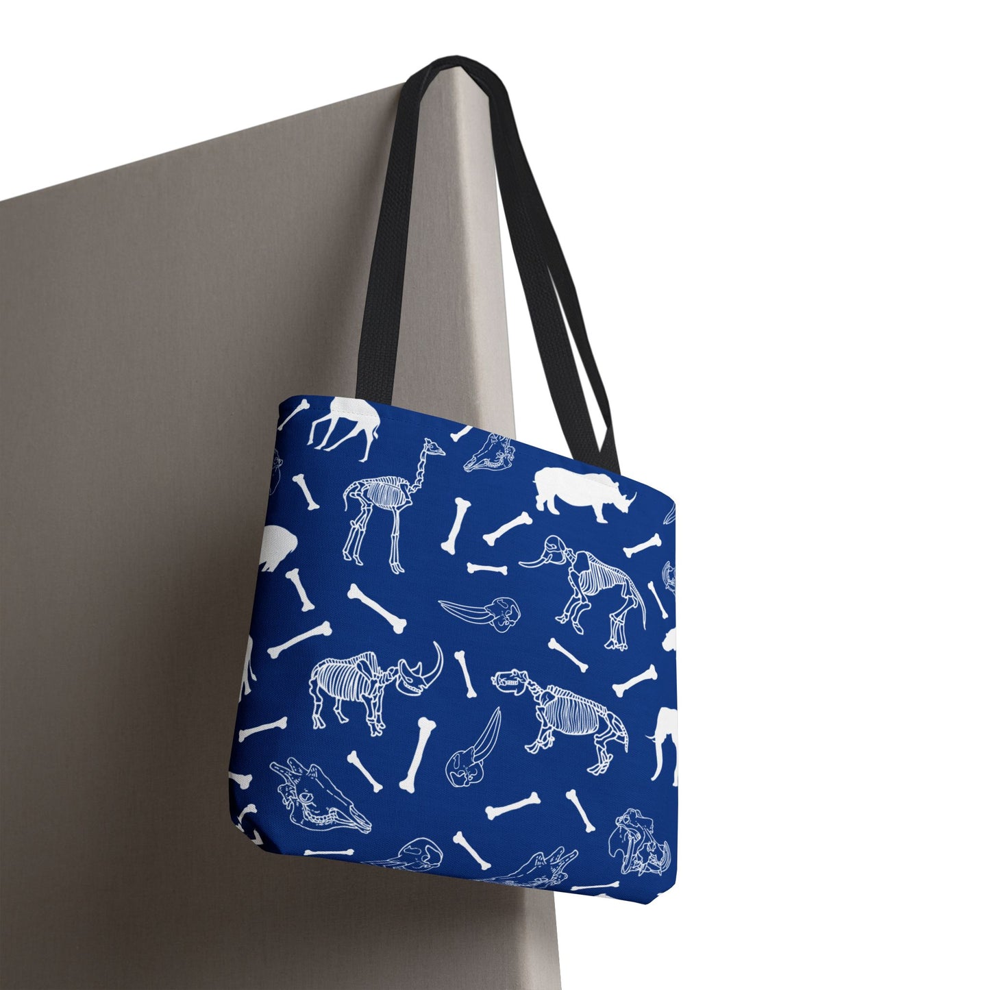 Whimsical Animal Skeletons Tote Bag (Blue), Perfect for Animal Lovers, Halloween, Eco-Friendly Bag, Gift for Pet Owners, Shopping Bag, Halloween Gift
