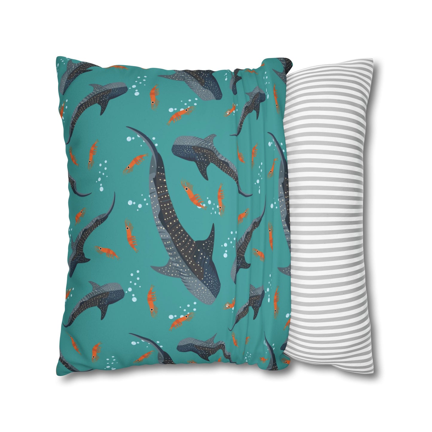 Whale Shark Lux Faux Suede Throw Pillow Cover – 18" x 18" & 20" x 20"