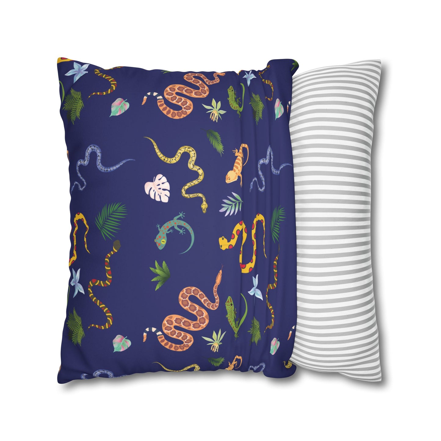 Dancing Reptiles Lux Faux Suede Throw Pillow Cover – 18" x 18" & 20" x 20"