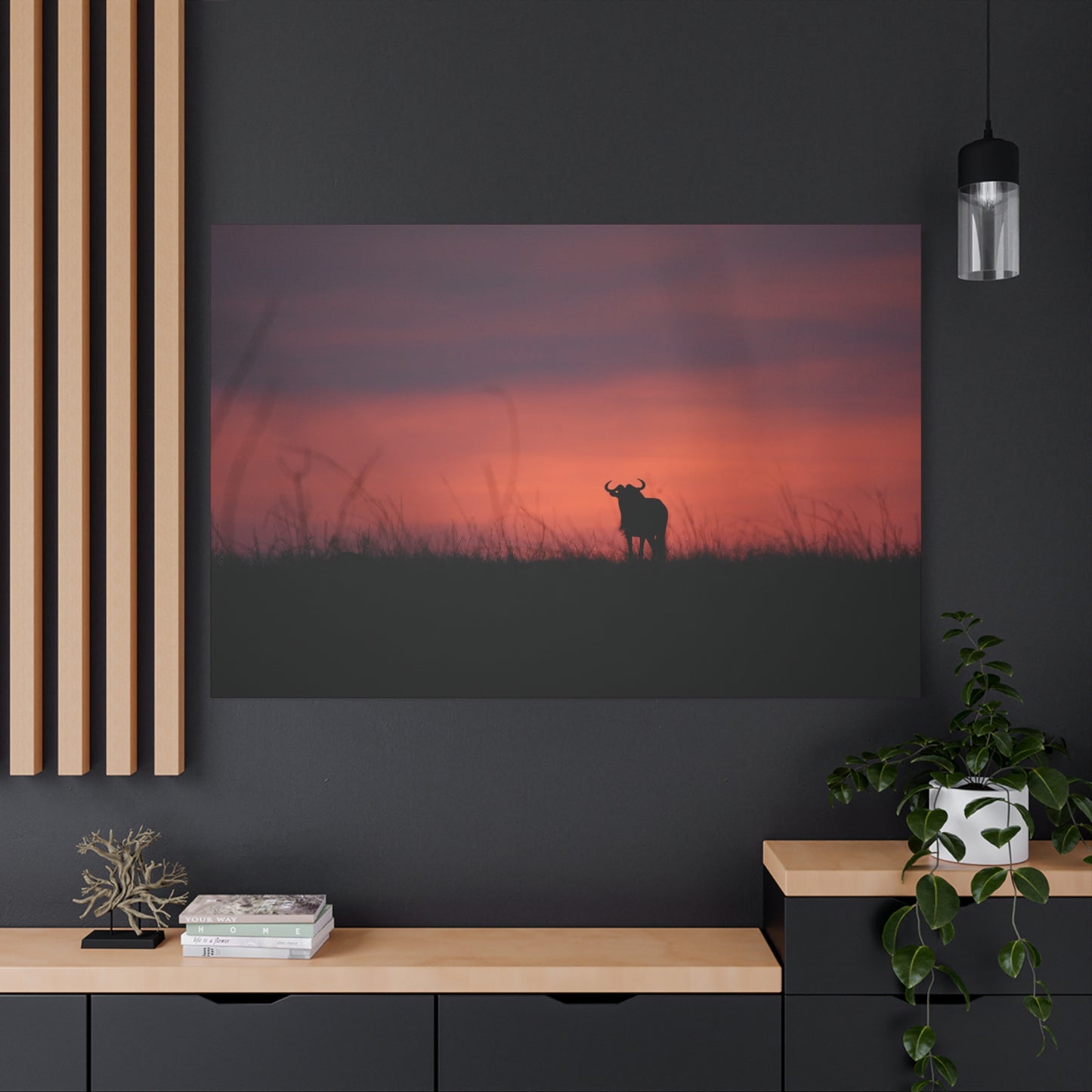 Canvas Art “Wildebeest at Dusk”