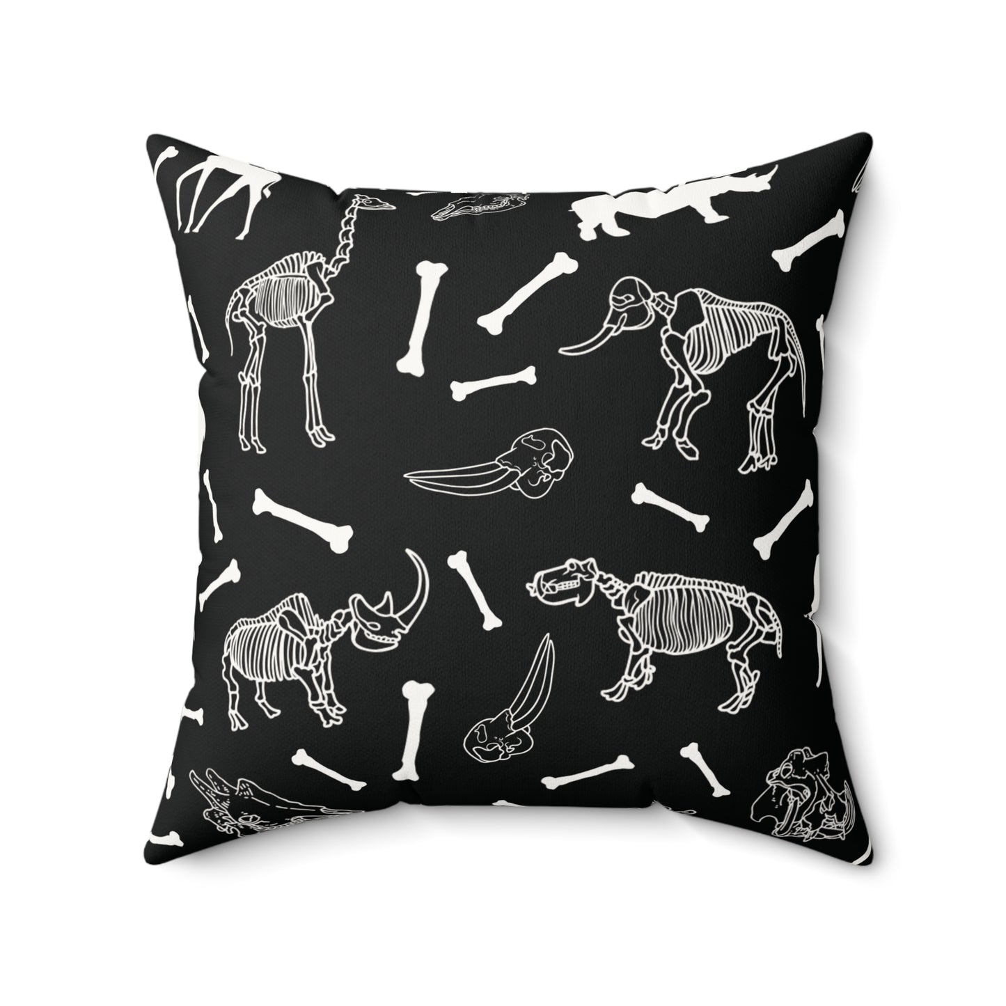Animal Skeleton Lux Faux Suede Throw Pillow with Insert - 18" x 18", 20" x 20"