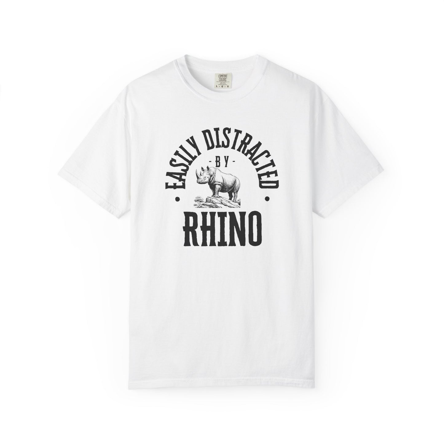 Easily Distracted by Rhino T-Shirt, Funny Gift for Animal Lovers, Casual Unisex Tee, Birthday Gift, Rhino Shirt, Nature Lover Apparel