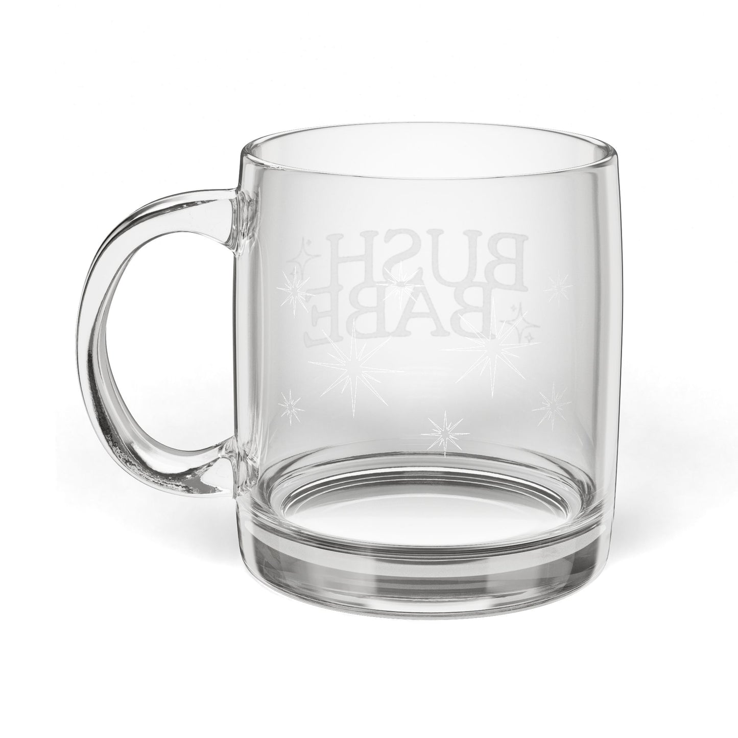 BUSH BABE Engraved Coffee Mug, Custom Gift for Coffee Lovers, Unique Housewarming Present, Engraved Glassware for Any Occasion