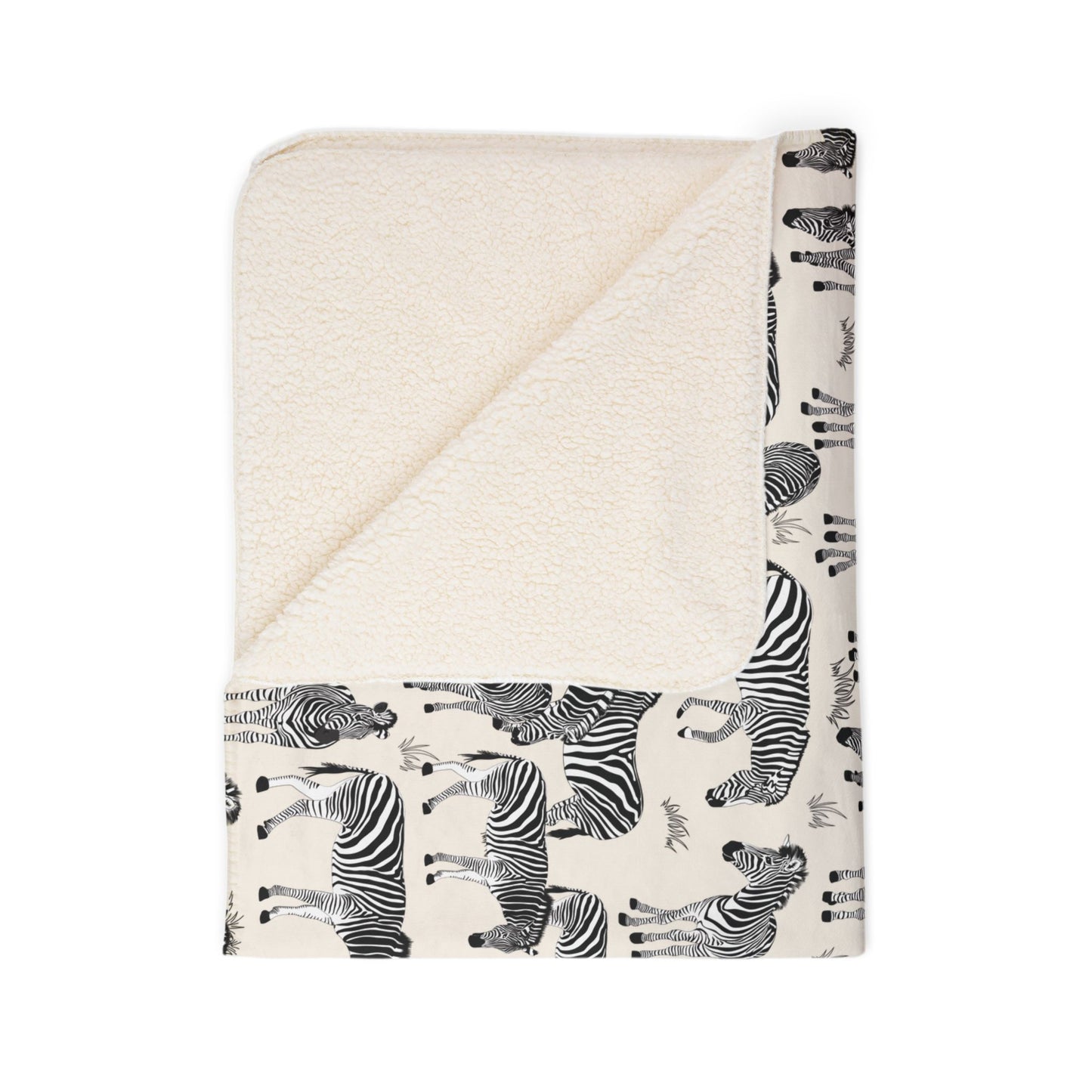 Zebra Herd Fleece Sherpa Blanket