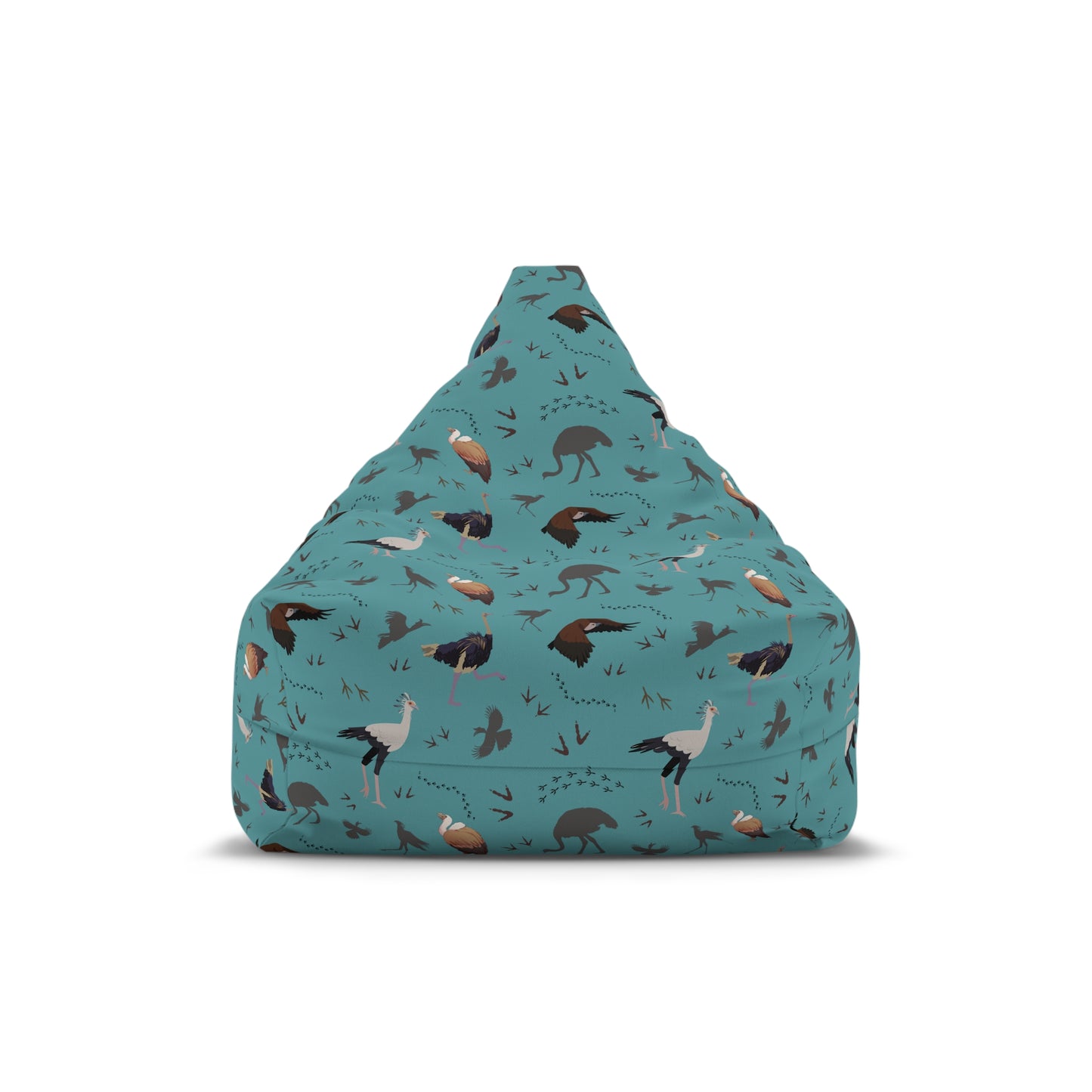 Bean Bag Chair Cover - Safari Bird Pattern (Teal)
