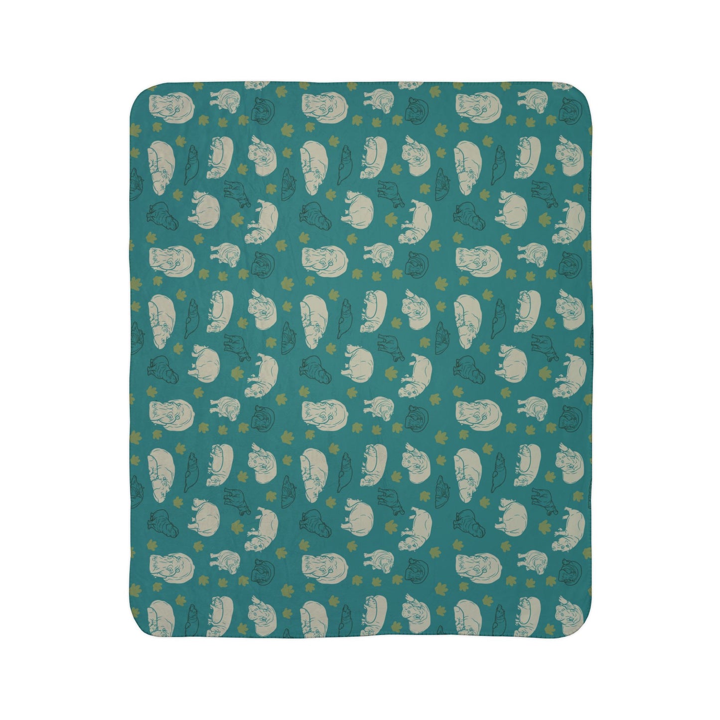 Hippo Pod Fleece Sherpa Blanket