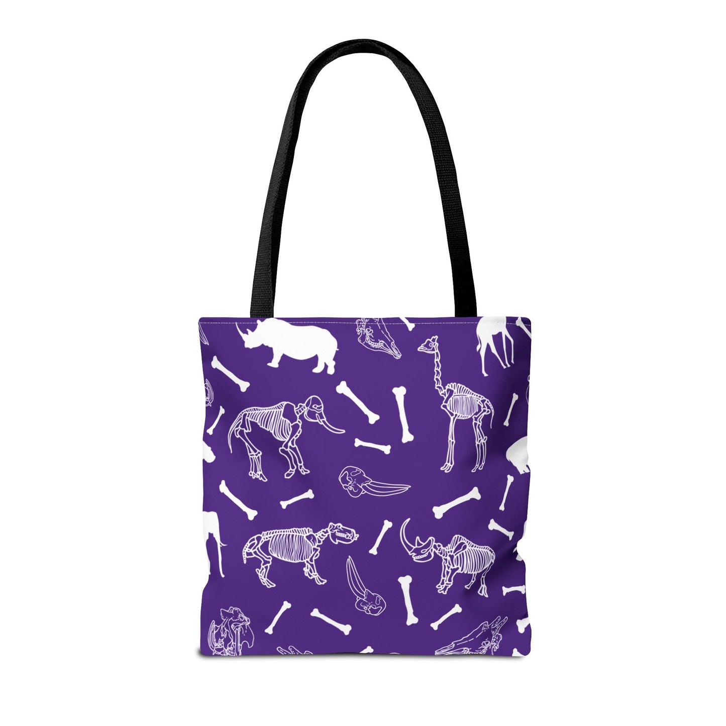 Whimsical Animal Skeletons Tote Bag (Purple), Perfect for Animal Lovers, Halloween, Eco-Friendly Bag, Gift for Pet Owners, Shopping Bag, Halloween Gift