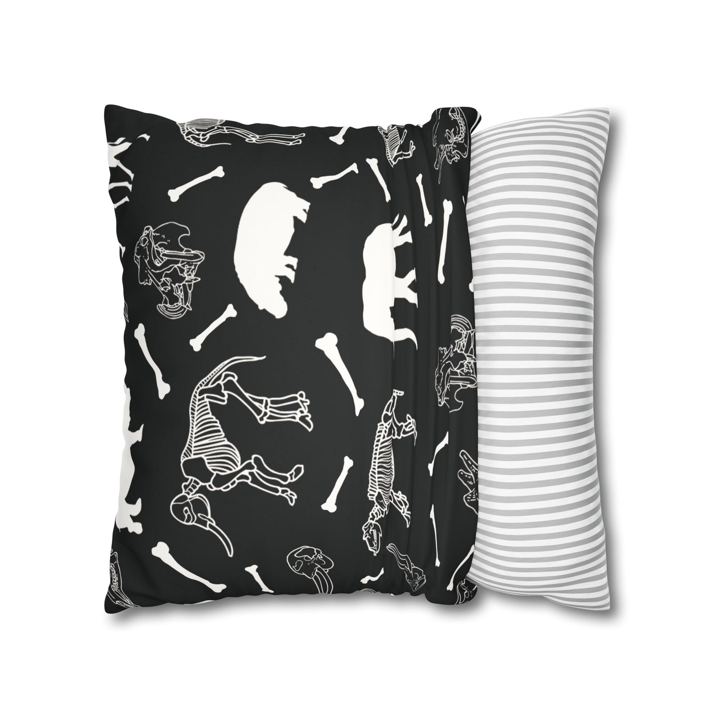 Animal Skeleton Lux Faux Suede Throw Pillow Cover – 18" x 18" & 20" x 20"