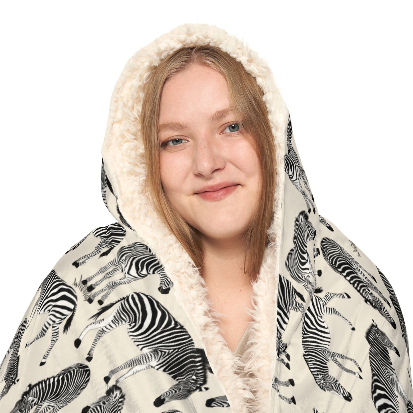 Zebra Herd Hooded Snuggle Blanket