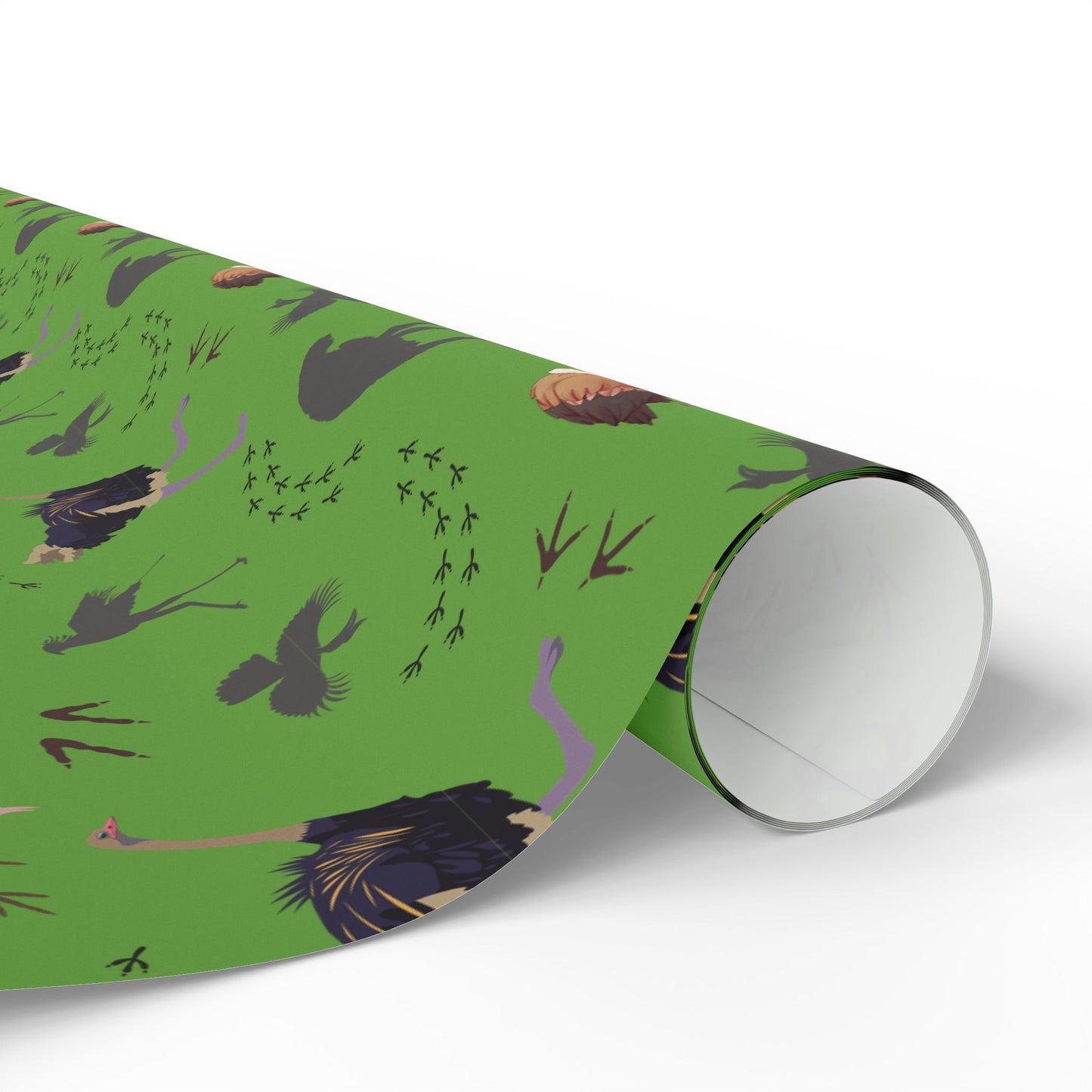 Whimsical Safari Bird Wrapping Paper (Green)