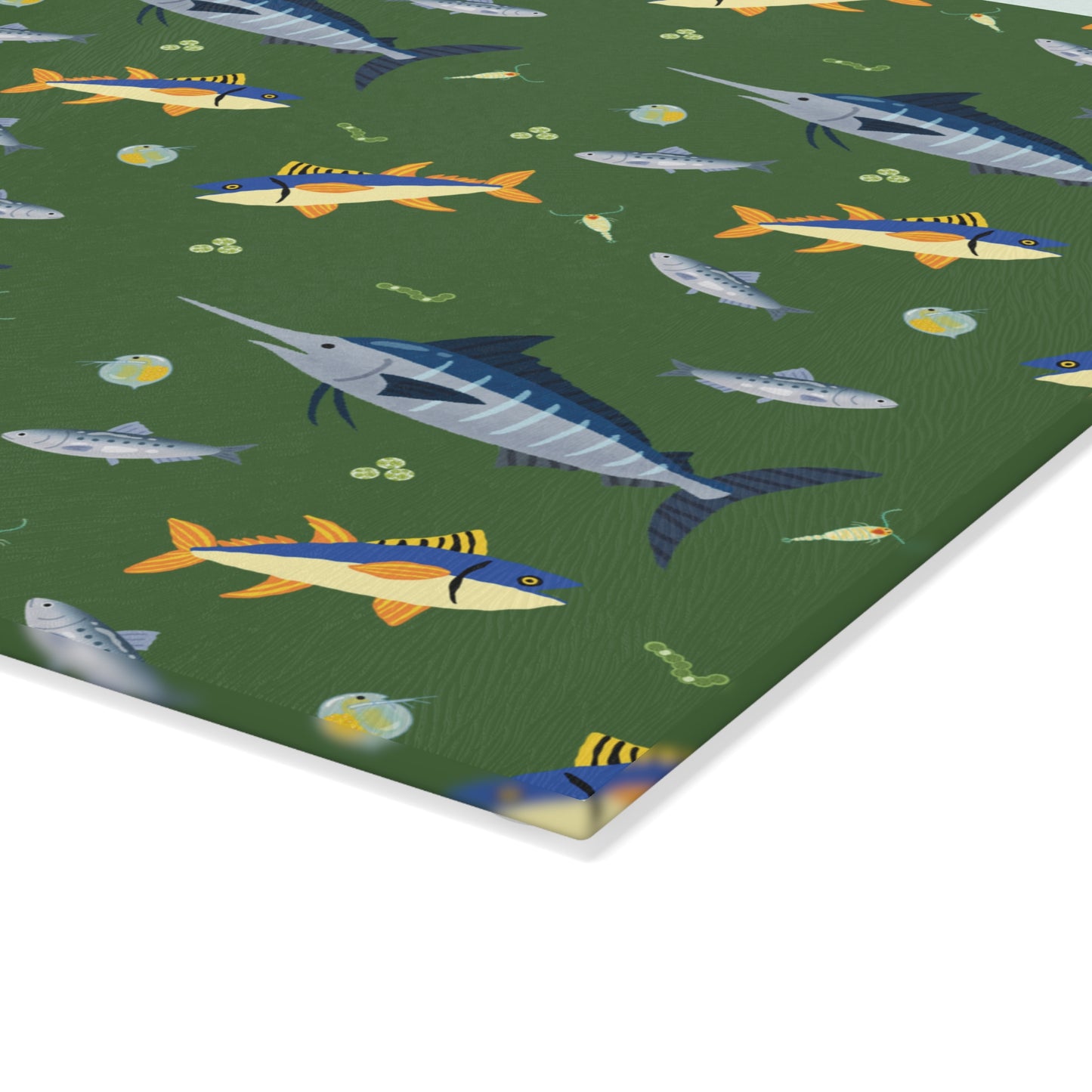 Marine Food Chain - Glass Cutting Board