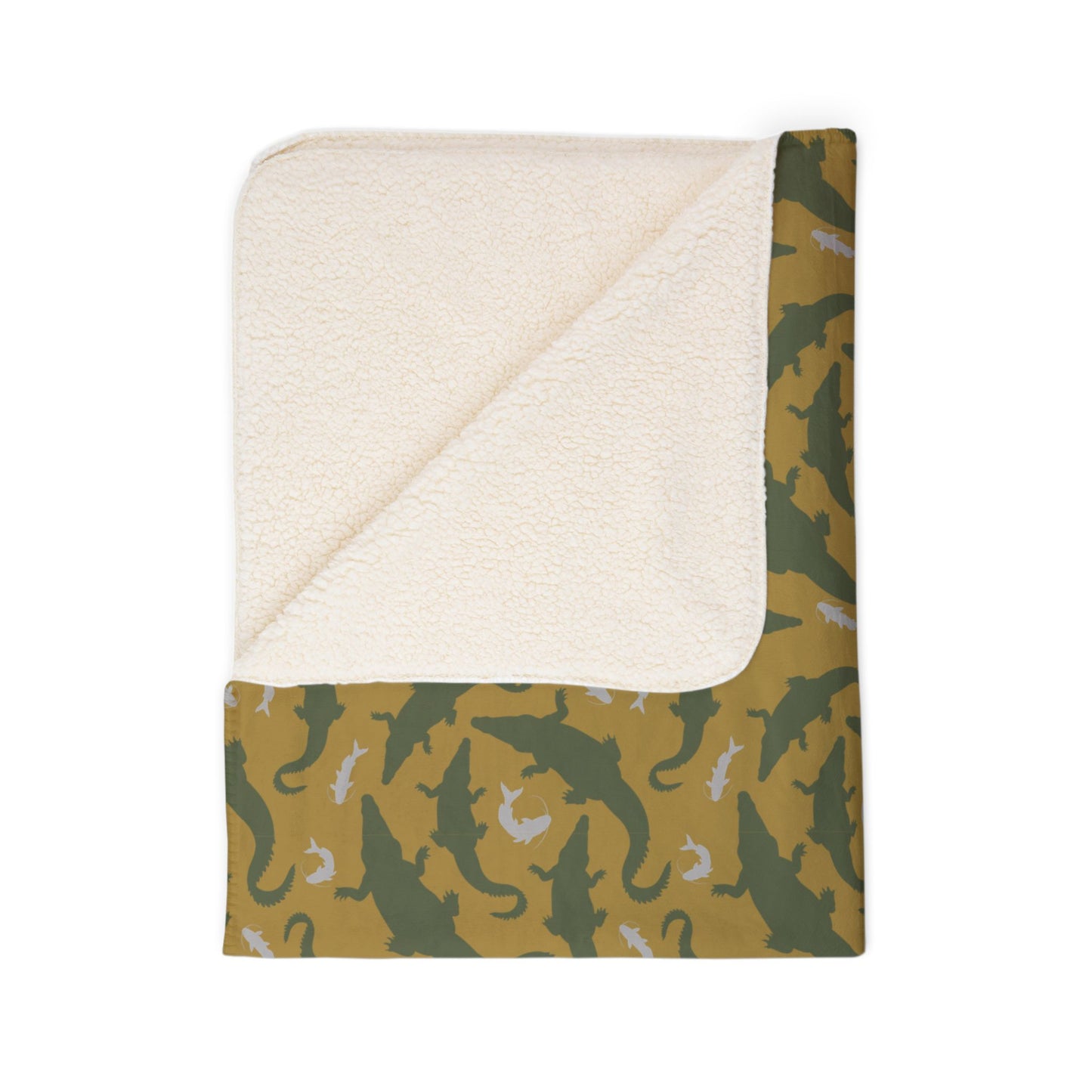 Crocodile Float Fleece Sherpa Blanket