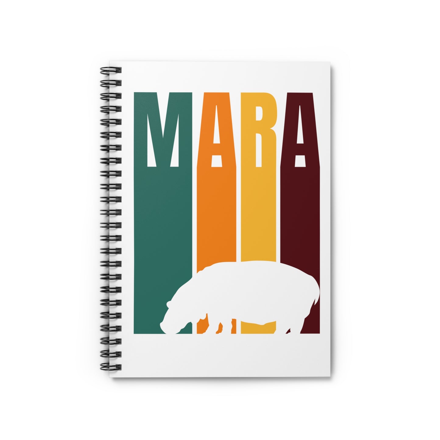 Hippo in the Mara Spiral Notebook - Ruled Line | Eco-Friendly Journal, Masai Mara Safari, Travel Planner, Gift for Animal Lovers, Creative Writing, Nature Enthusiasts