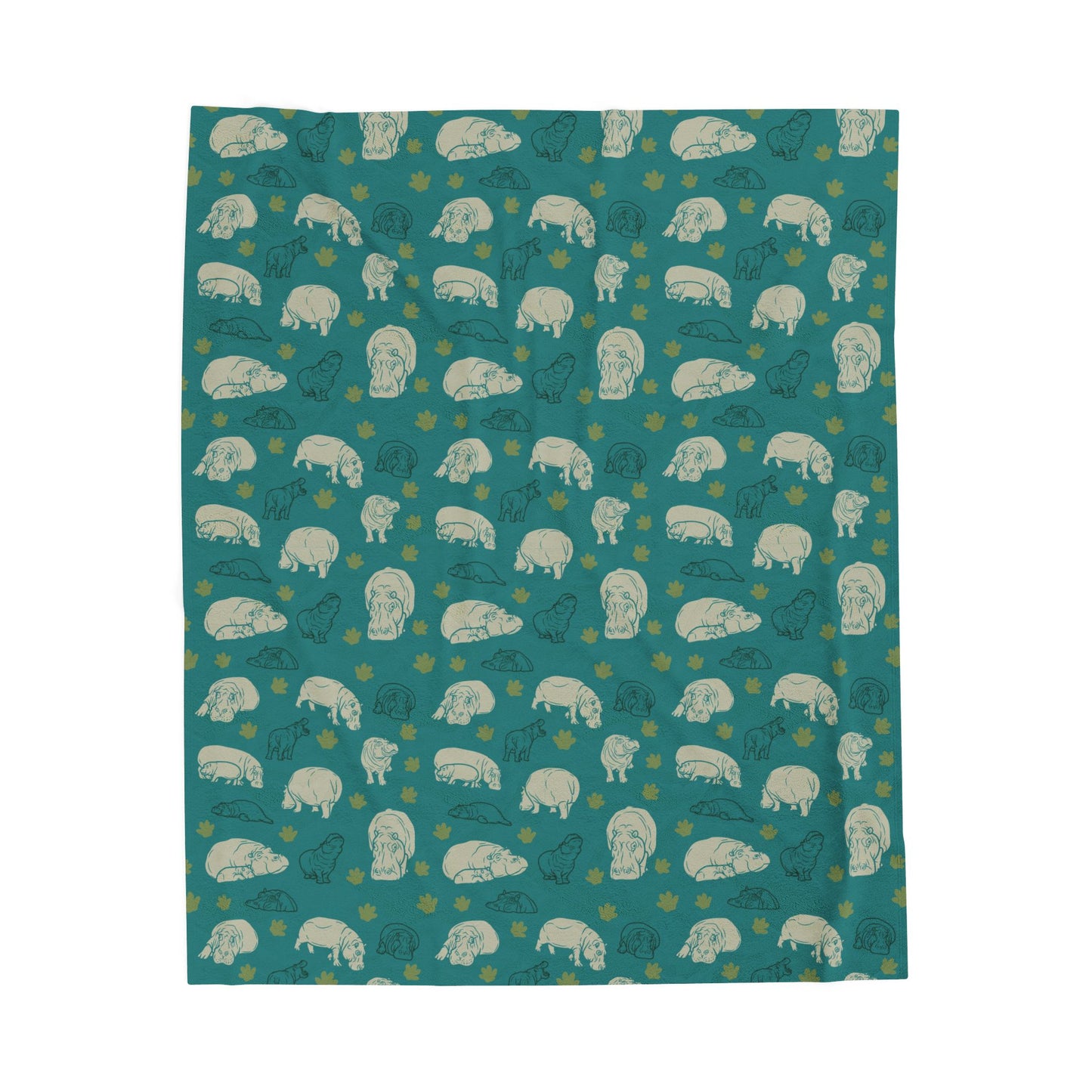 Hippo Pod Velveteen Plush Blanket