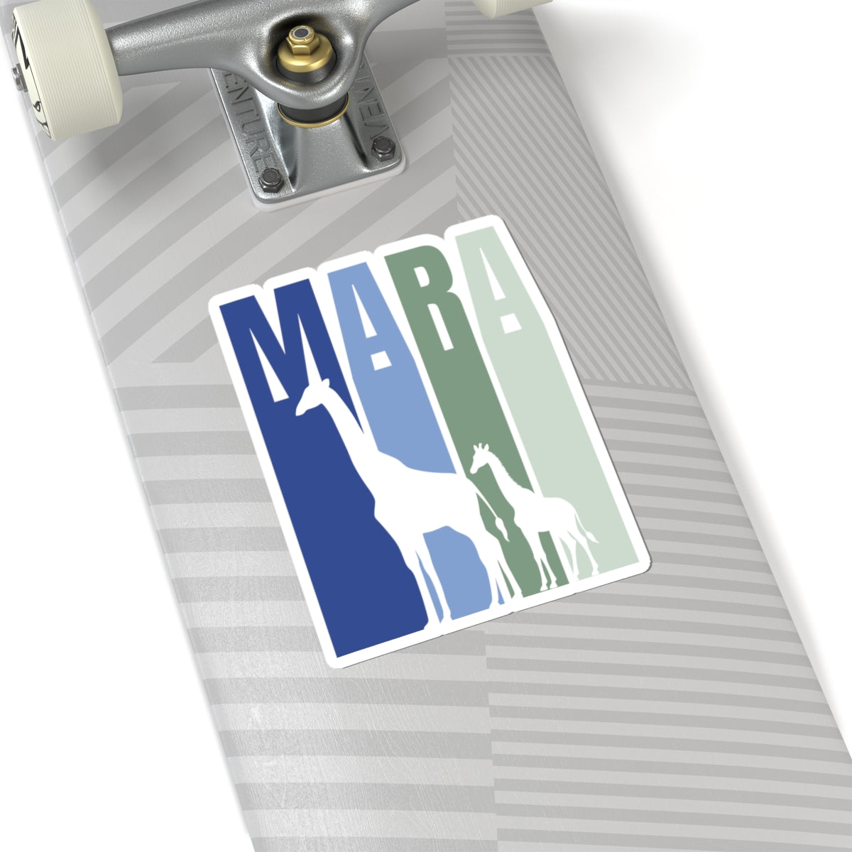 Safari Themed, Mummy and baby Giraffes, Masai Mara, Blue, Vibrant Kiss-Cut Stickers for Laptop, Scrapbooking, Gifts, Eco-Friendly Decor, Customizable Designs