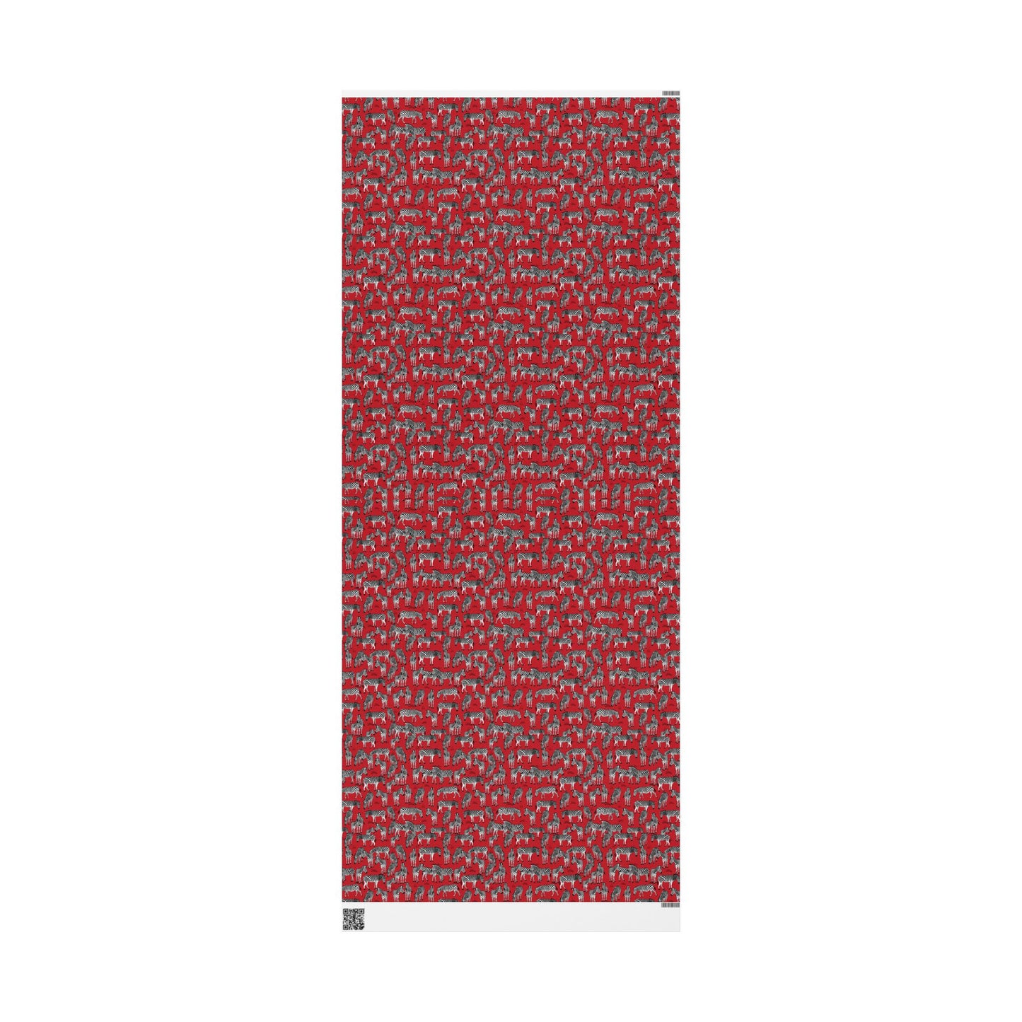 Whimsical Zebra Herd Wrapping Paper (Red)