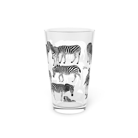 Zebra Print Pint Glass