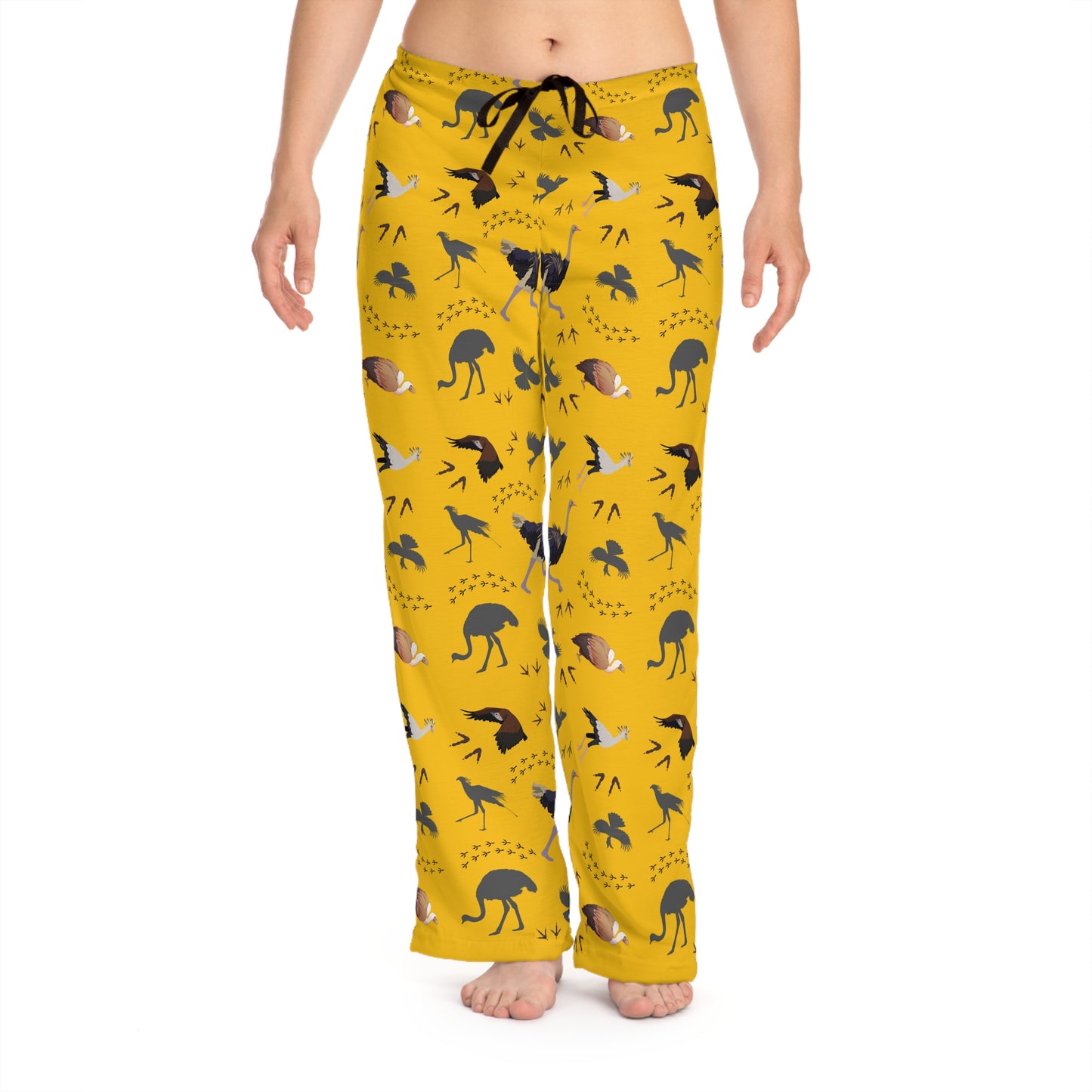 Whimsical Safari Bird Women's Pajama Pants, Cozy Loungewear, Fun Sleepwear, Shark Print PJs, Unique Gift for Her, Relaxation Essentials