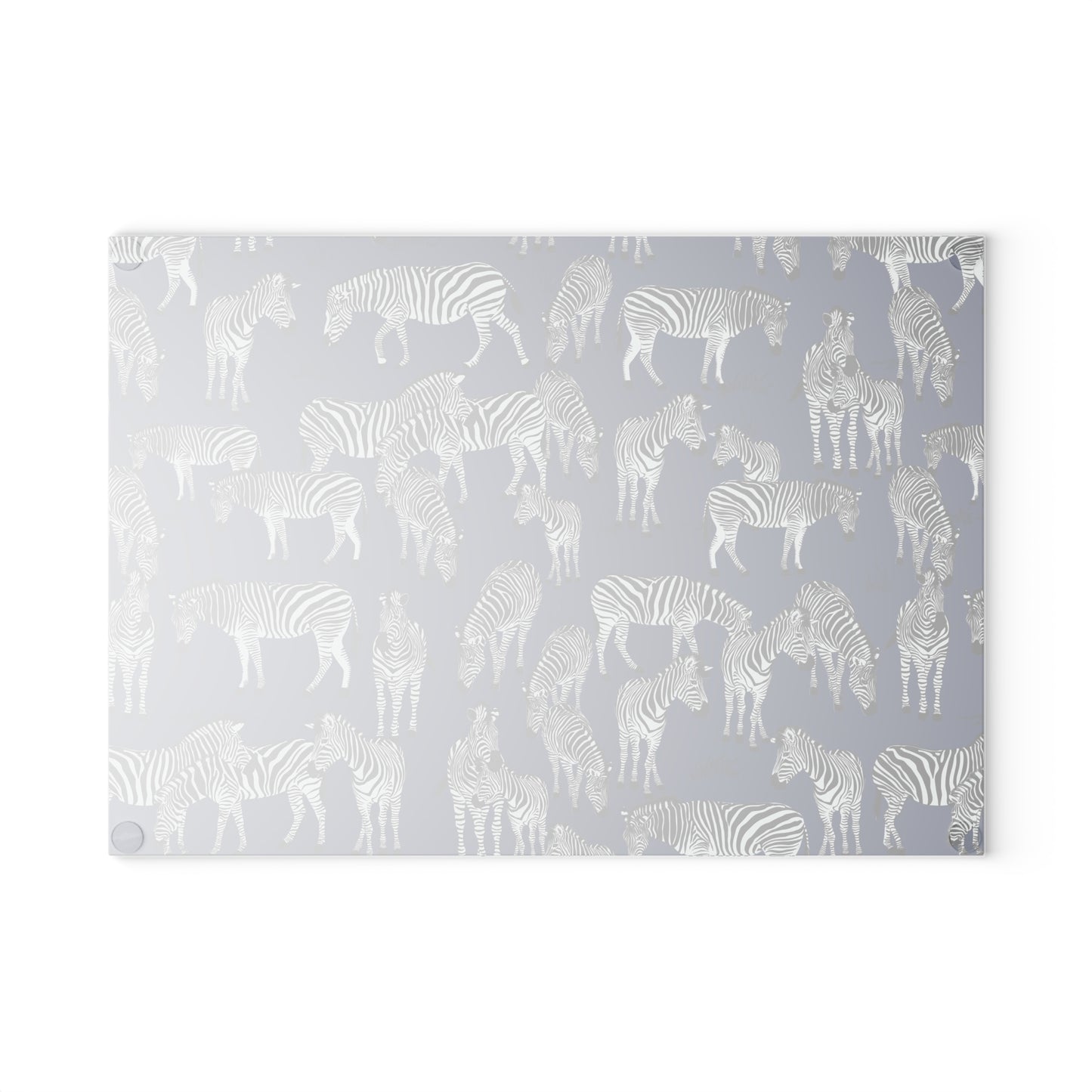 Zebra Herd Glass Cutting Board