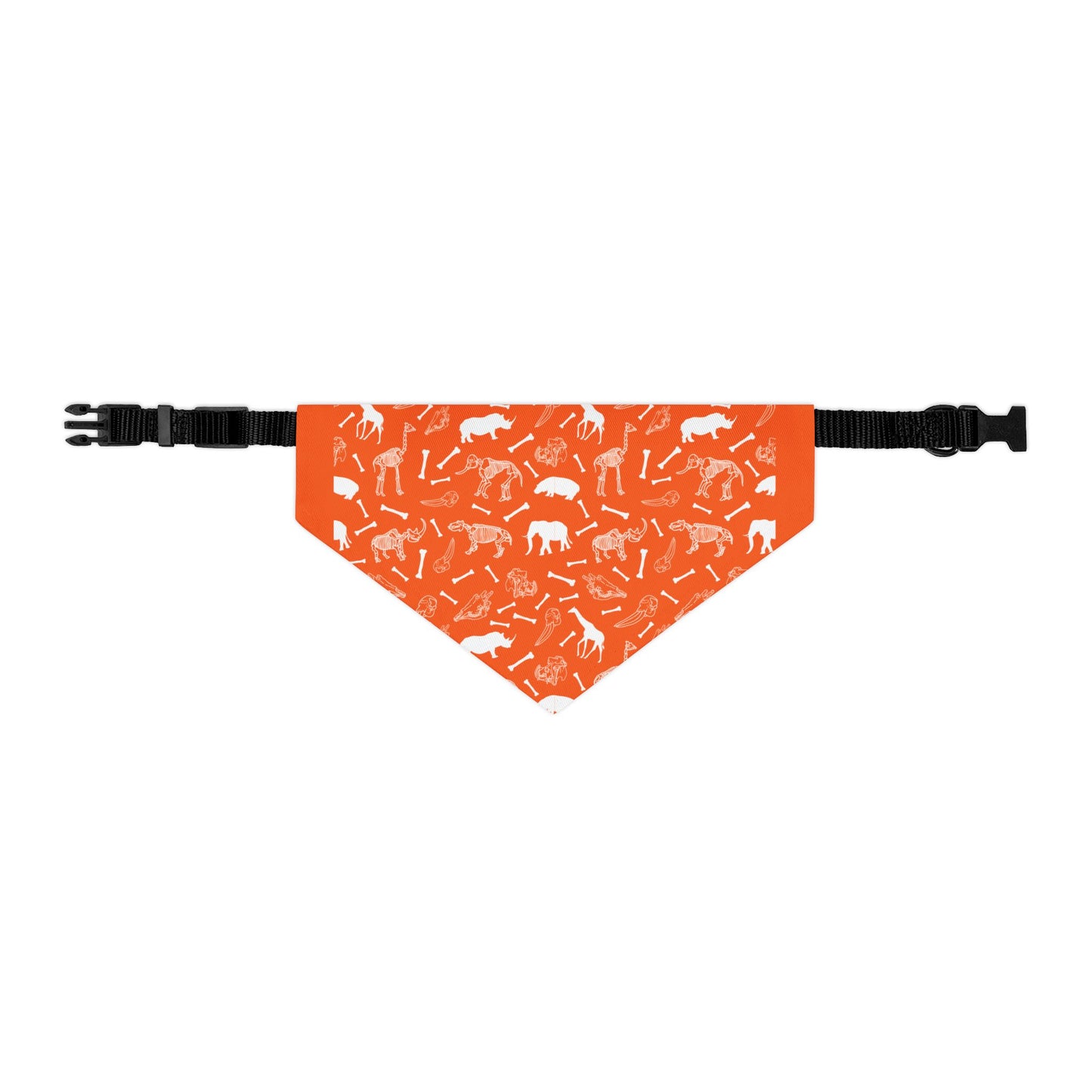 Animal Herbivore Skeleton Pet Bandana Collar for Dogs (Orange), Cute Dog Fashion, Summer Pet Accessory, Gift for Dog Lovers, Dog Birthday Bandana
