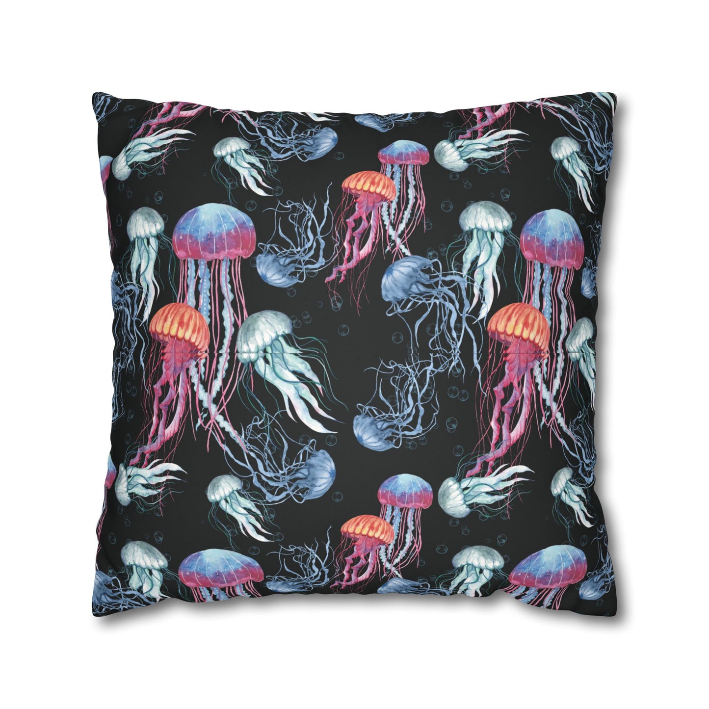 Jellyfish Dance Lux Faux Suede Throw Pillow Cover – 18" x 18" & 20" x 20"