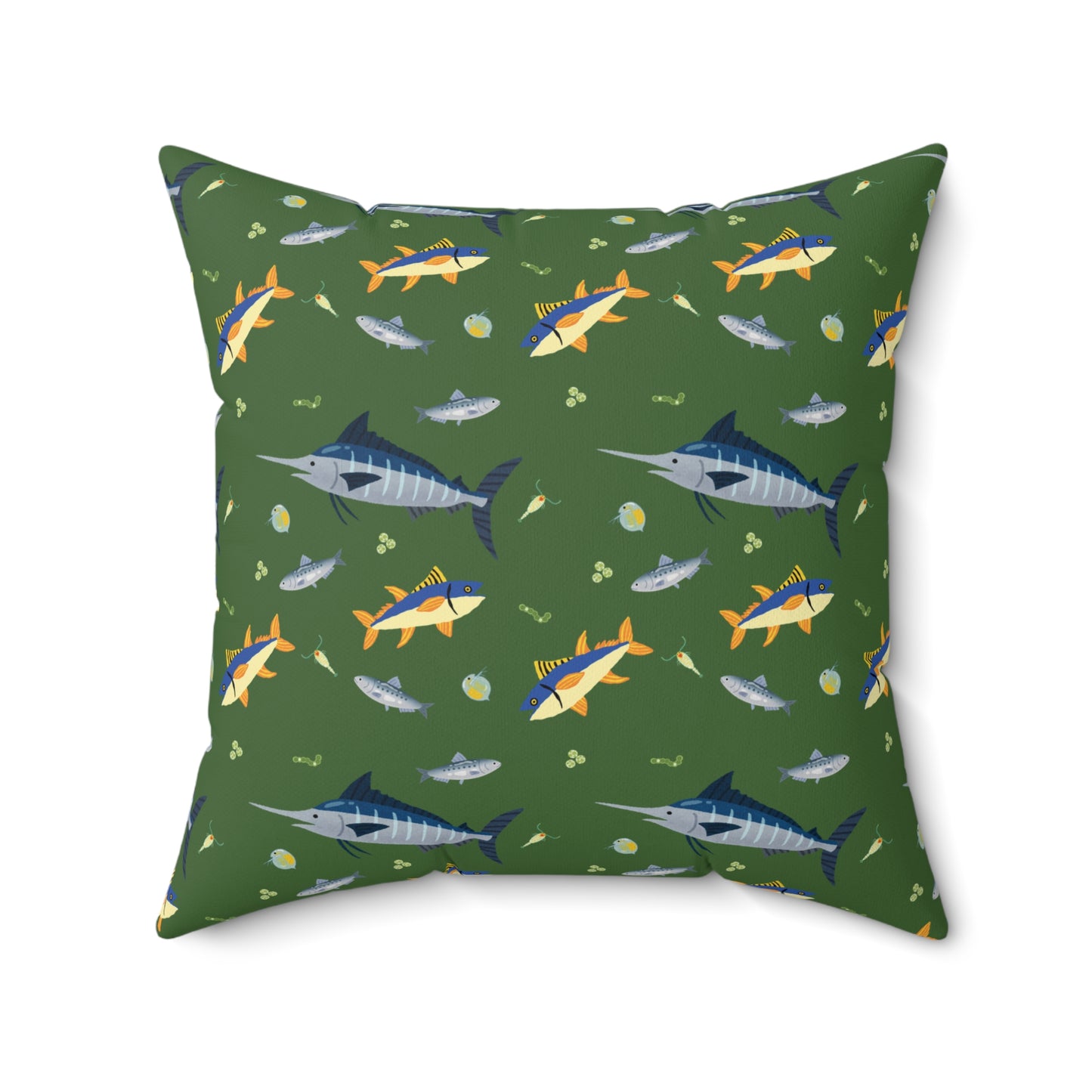 Marine Food Chain Lux Faux Suede Throw Pillow with Insert - 18" x 18", 20" x 20"