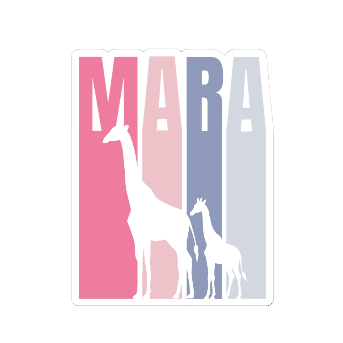 Safari Themed, Mummy and baby Giraffe, Masai Mara, Pink, Vibrant Kiss-Cut Stickers for Laptop, Scrapbooking, Gifts, Eco-Friendly Decor, Customizable Designs