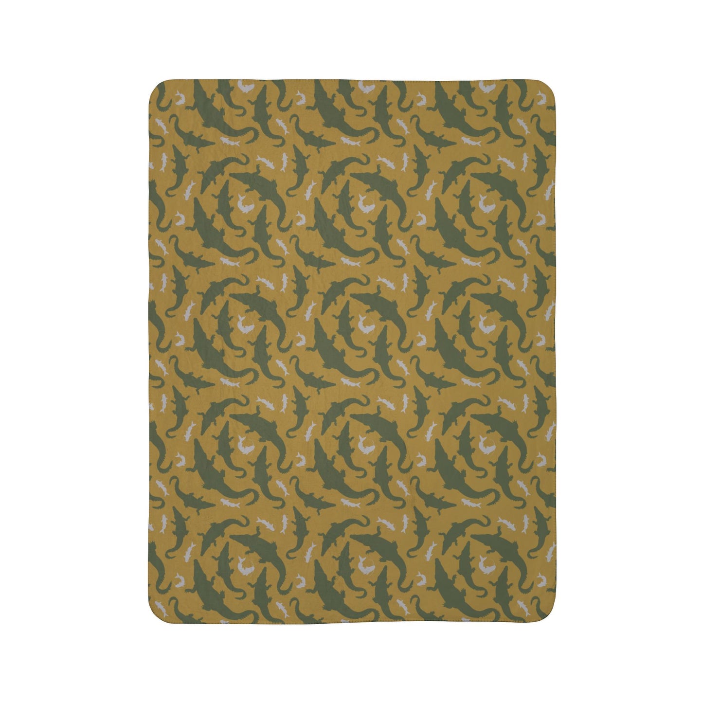 Crocodile Float Fleece Sherpa Blanket