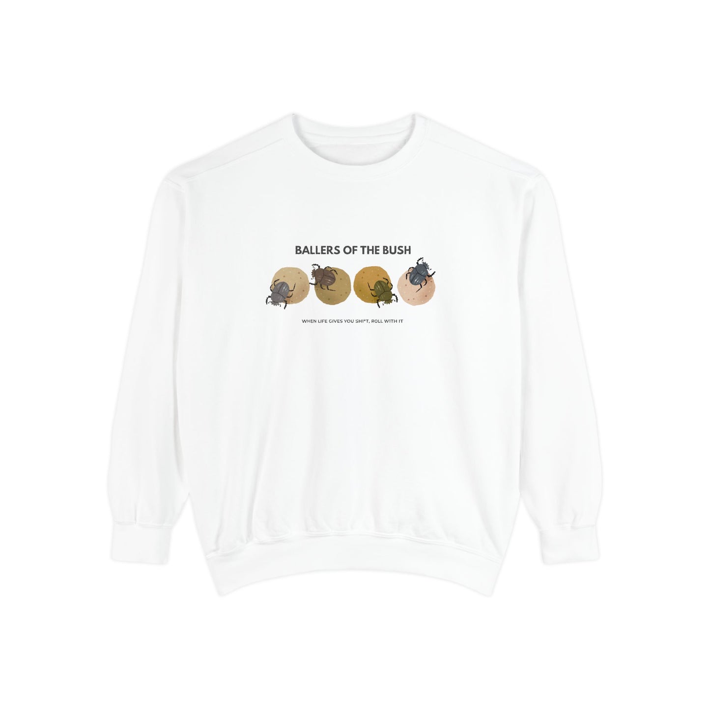 Rolling Dung Beetle Design Sweatshirt, Cozy Unisex Pullover, Perfect for Nature Lovers, Gifts for Biologists, Casual Layering Piece