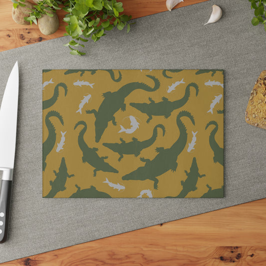 Crocodile Float Glass Cutting Board