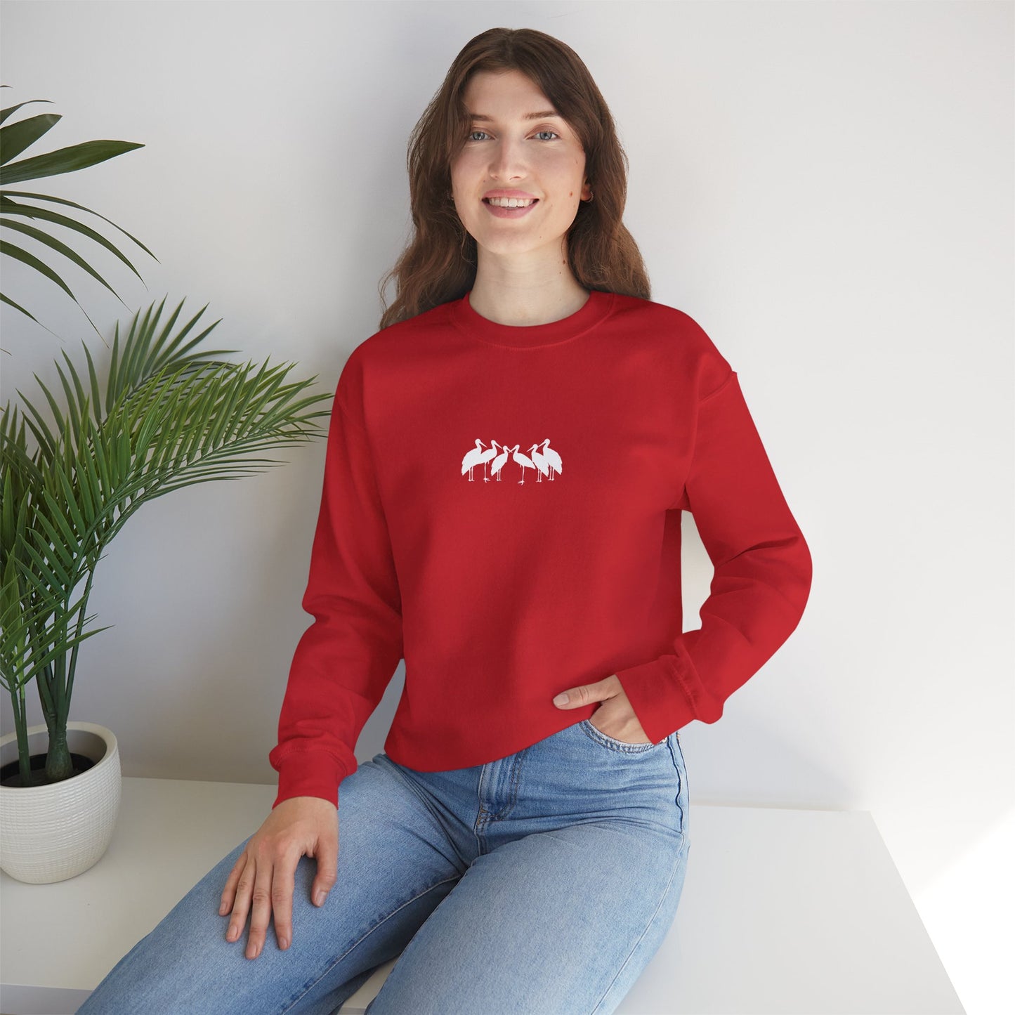 Soaring Stork Crewneck Sweatshirt | Unisex Sweater for Nature Lovers, Perfect for Gift Giving, Cozy Wear, Outdoor Adventures, Eco-Friendly