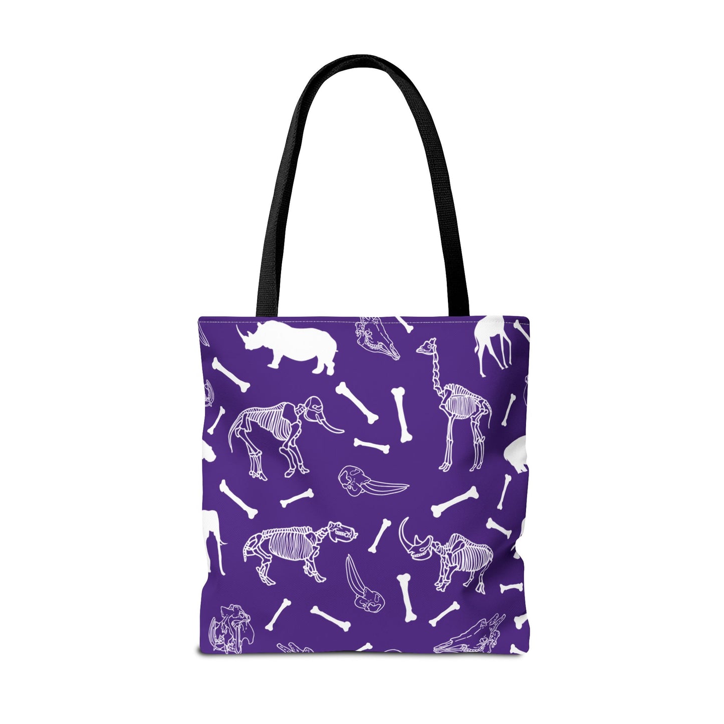 Whimsical Animal Skeletons Tote Bag (Purple), Perfect for Animal Lovers, Halloween, Eco-Friendly Bag, Gift for Pet Owners, Shopping Bag, Halloween Gift
