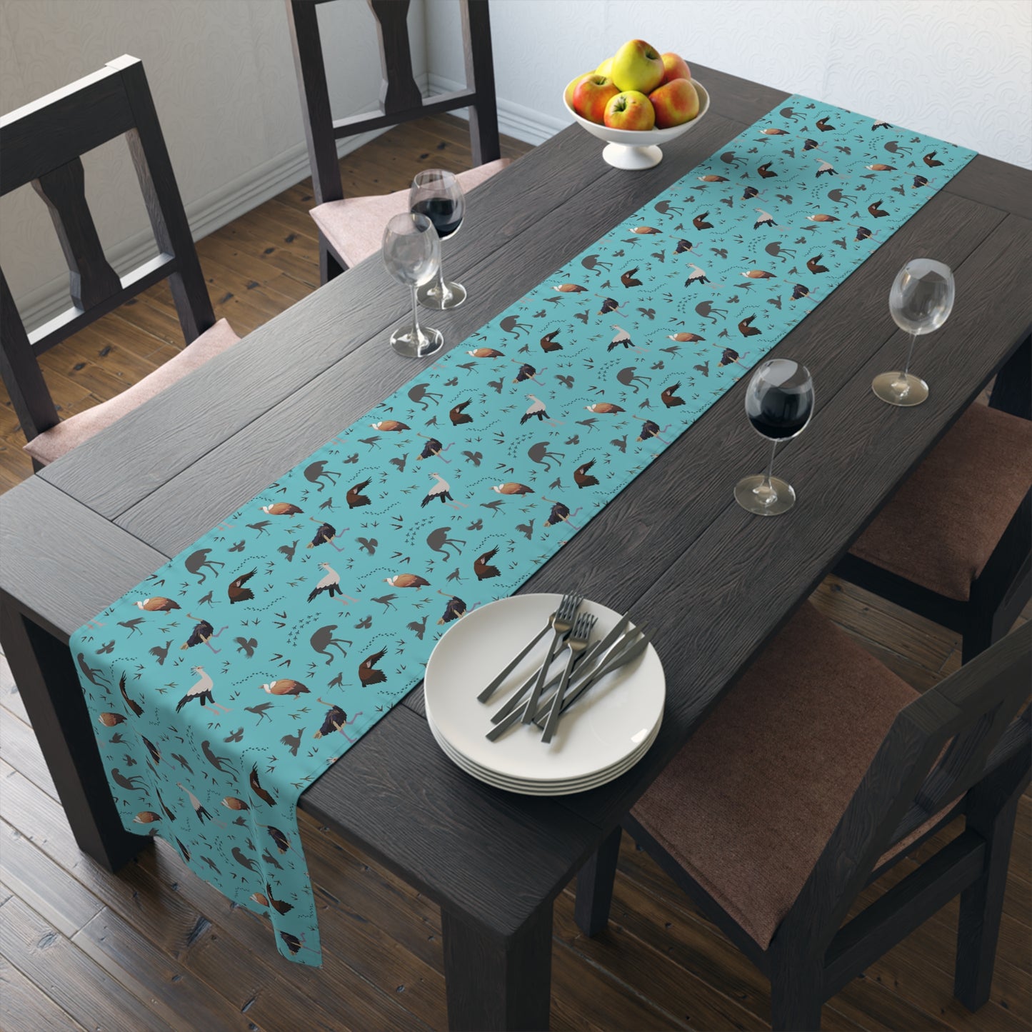 Table Runner - Safari Bird Print (Teal)