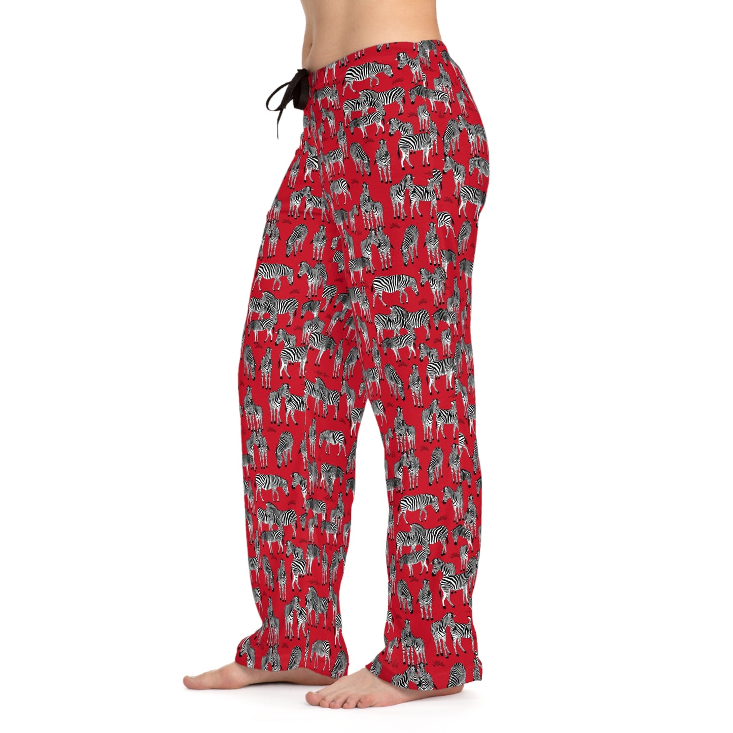 Whimsical Zebra Herd Women's Pajama Pants, Cozy Loungewear, Fun Sleepwear, Shark Print PJs, Unique Gift for Her, Relaxation Essentials
