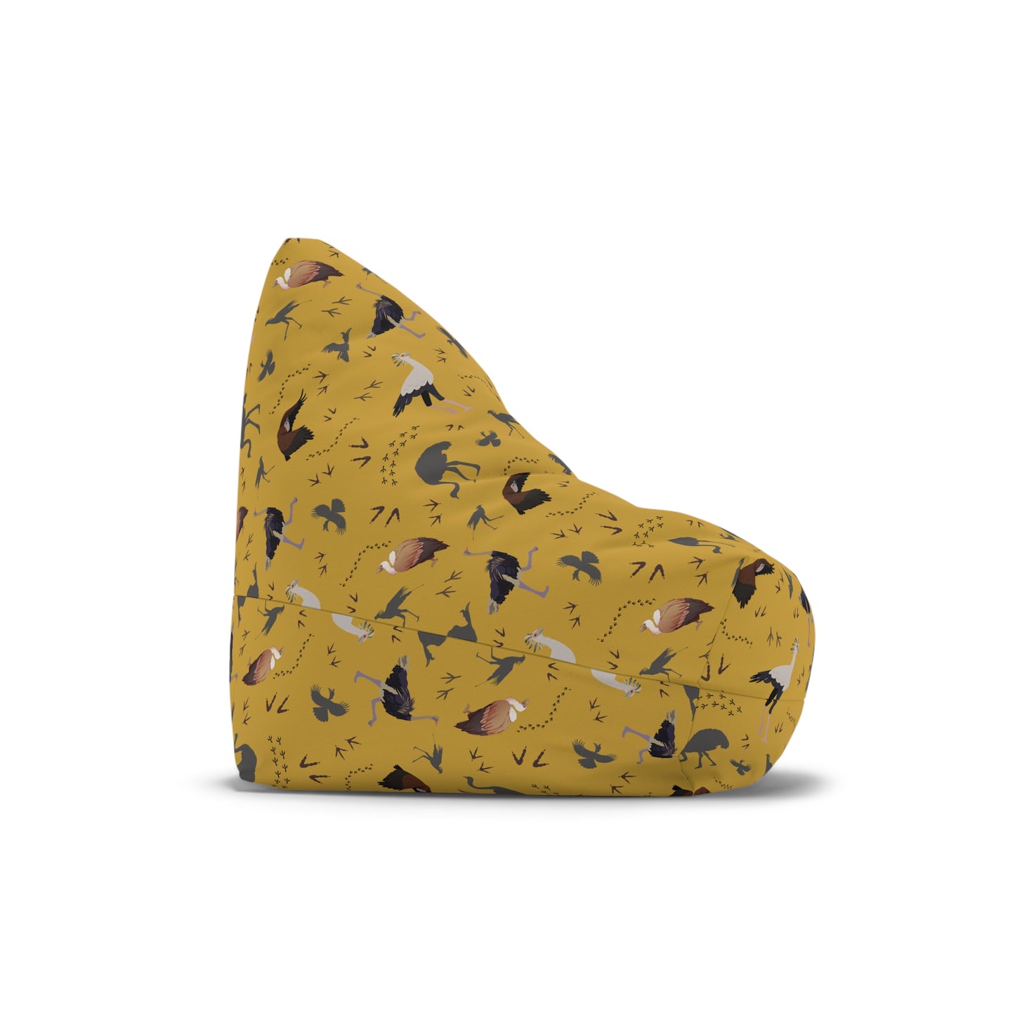 Bean Bag Chair Cover - Safari Bird Pattern (Mustard)