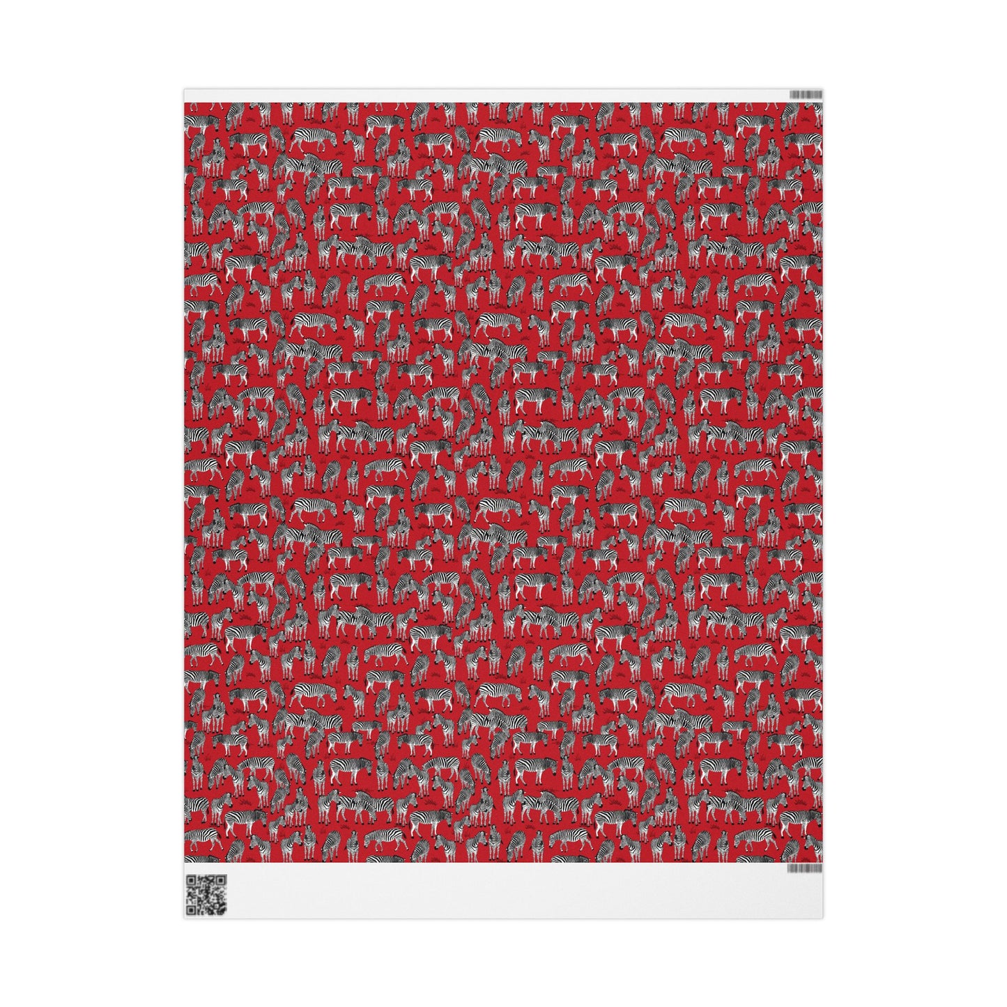 Whimsical Zebra Herd Wrapping Paper (Red)