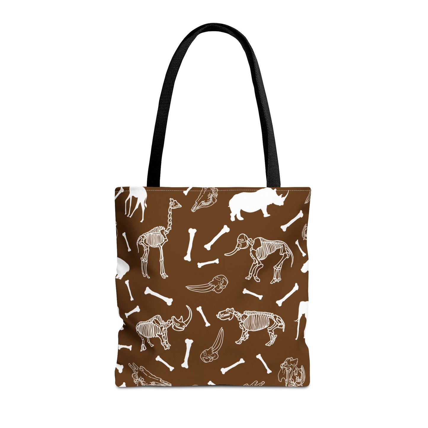 Whimsical Animal Skeletons Tote Bag (Brown), Perfect for Animal Lovers, Halloween, Eco-Friendly Bag, Gift for Pet Owners, Shopping Bag, Halloween Gift