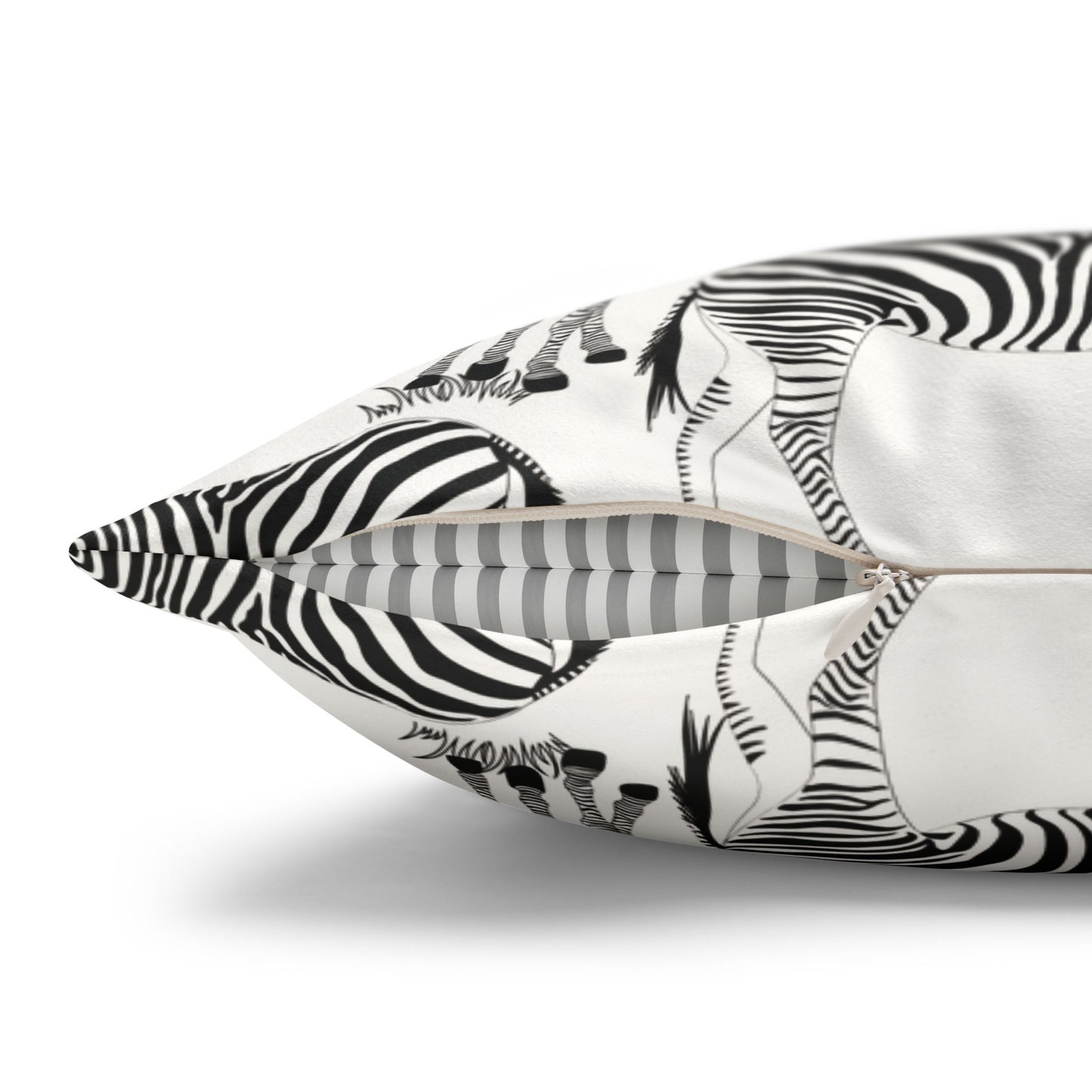 Zebra Herd Lux Faux Suede Throw Pillow Cover – 18" x 18" & 20" x 20" (White)