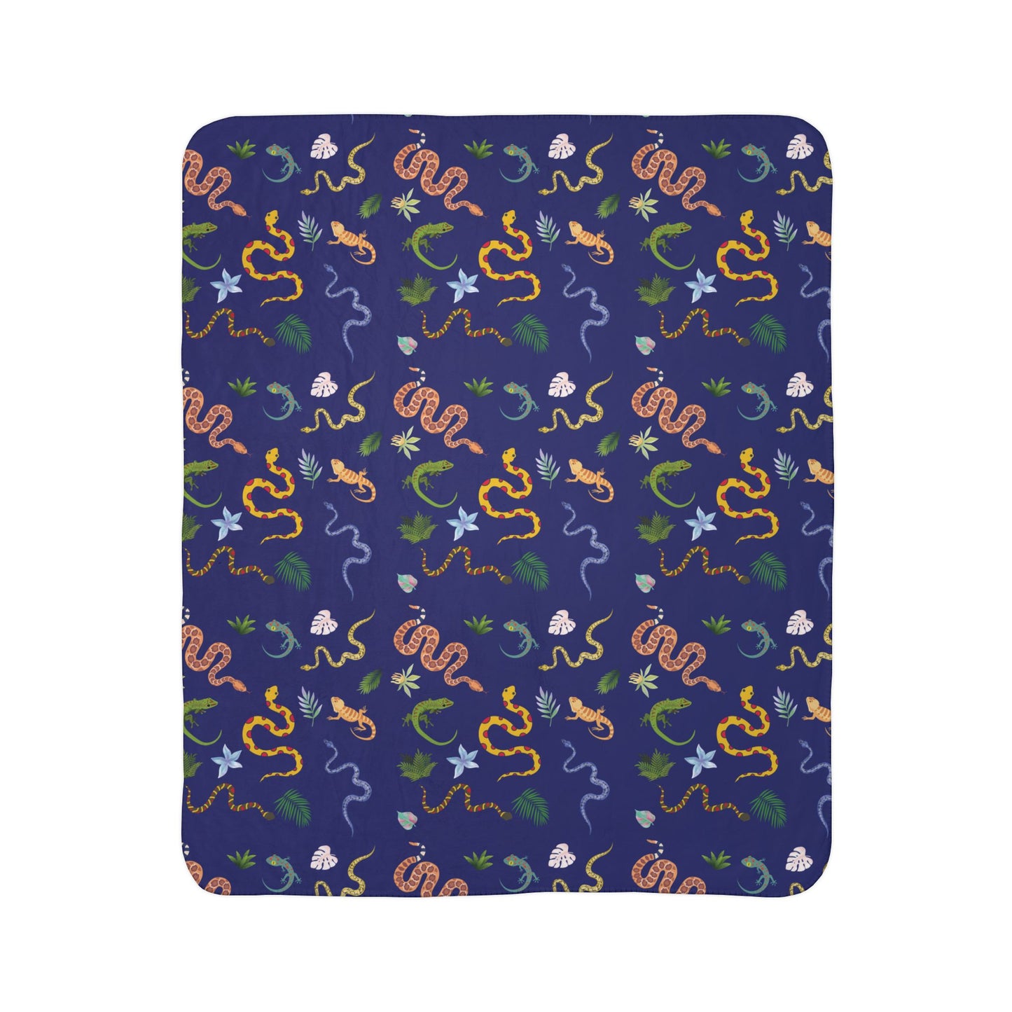 Dancing Reptile Fleece Sherpa Blanket
